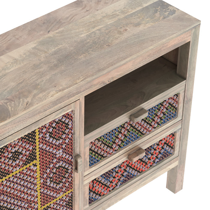 buffet maison boheme tisse cannage massai