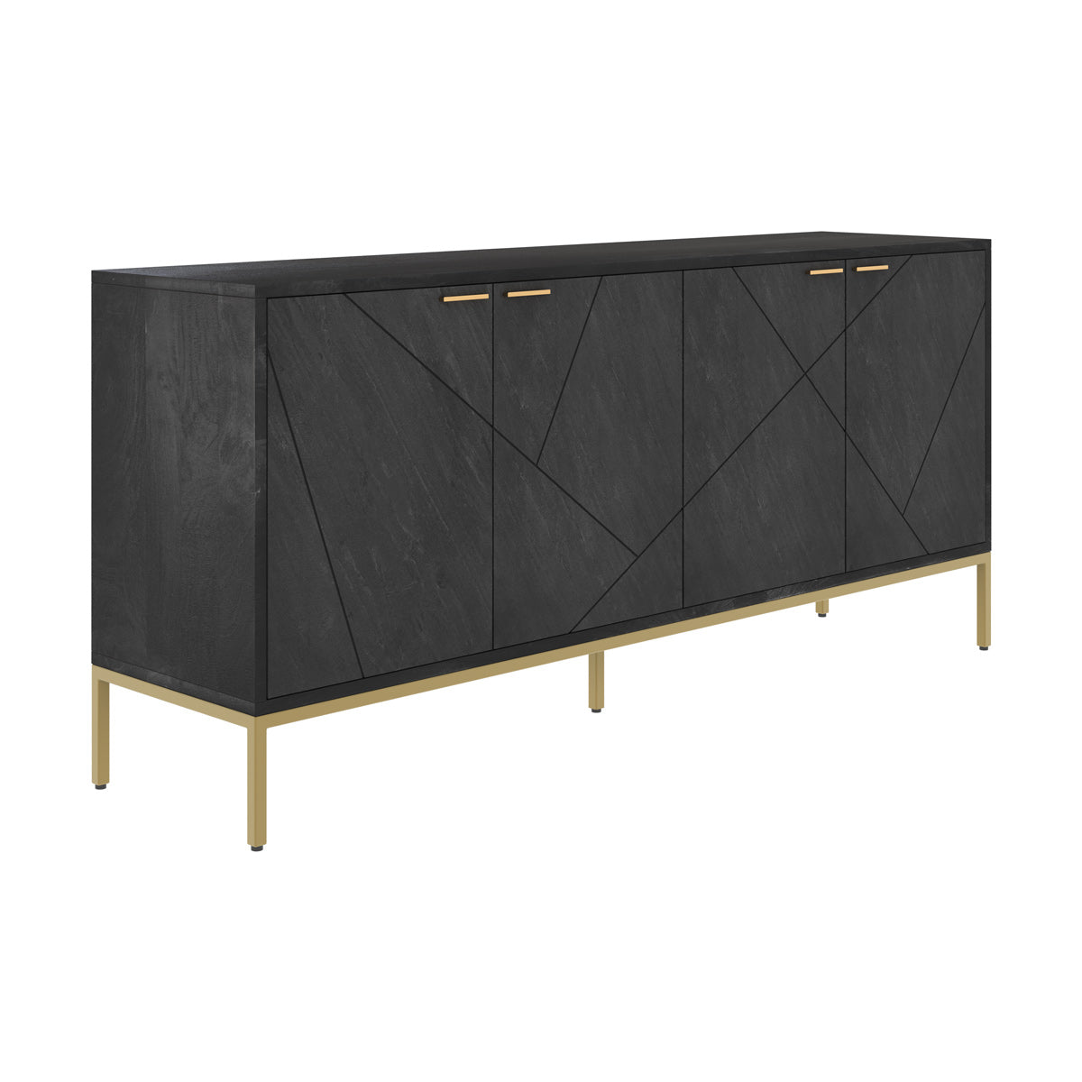 buffet marcelle en ardoise metal et bois 4 portes