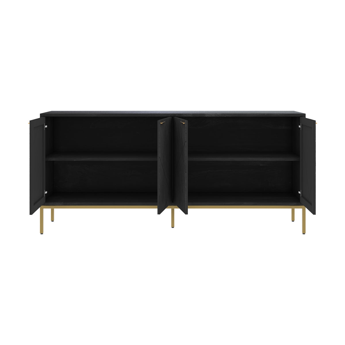 buffet marcelle en ardoise metal et bois de manguier 4 portes