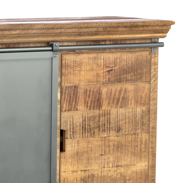 buffet tabuk en bois de metal 3 portes 3 tiroirs