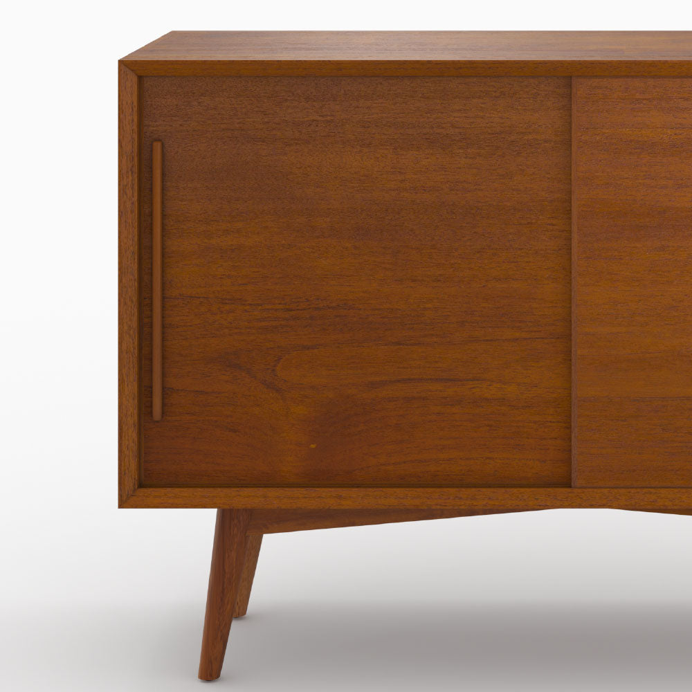 buffet teck waya bois massif 2 portes coulissantes petit modele