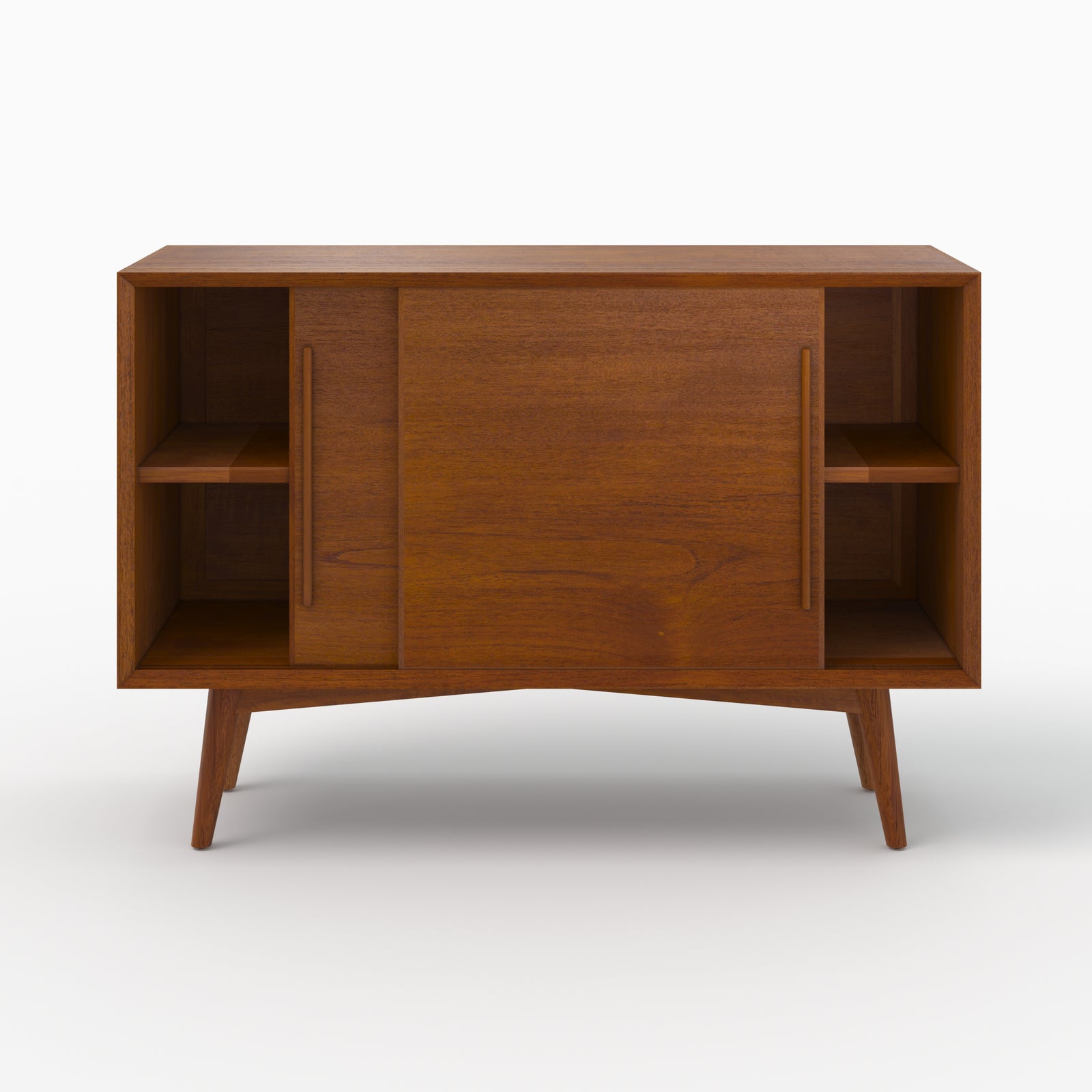 buffet waya petit format teck 2 portes coulissantes rdv deco