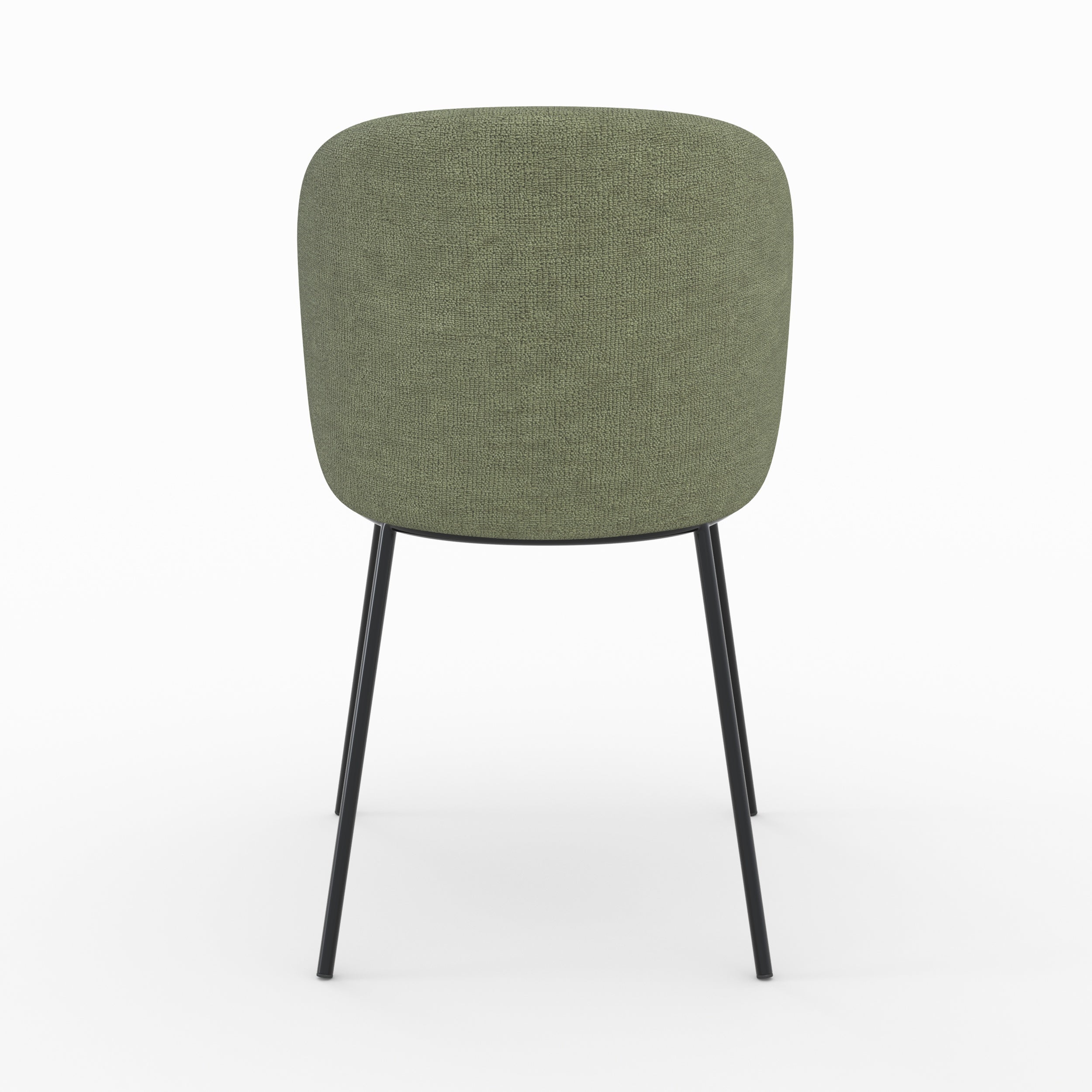 Lot de 2 chaises Bulle en tissu vert kaki, pieds métal noir