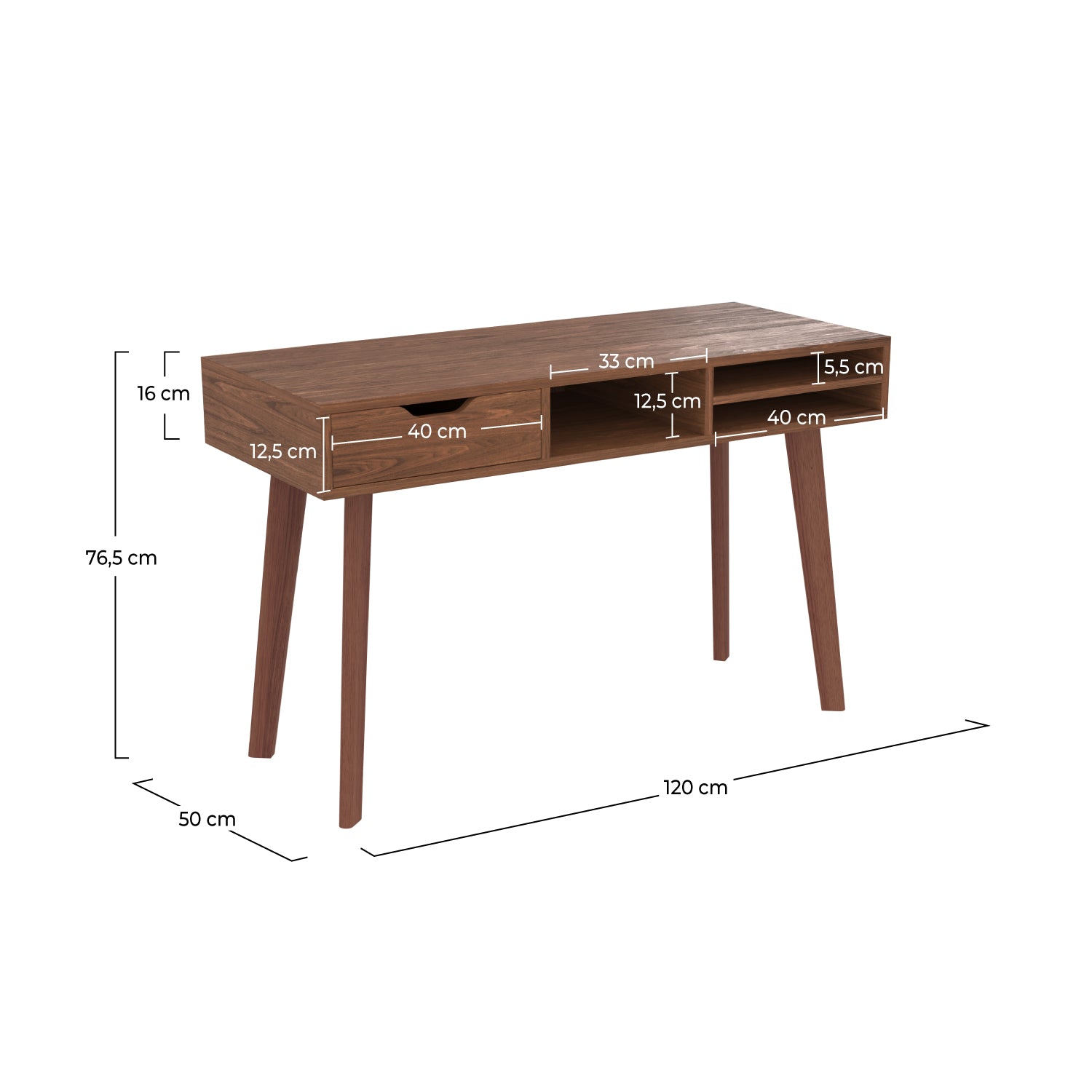 bureau avec rangements bois fonce moka
