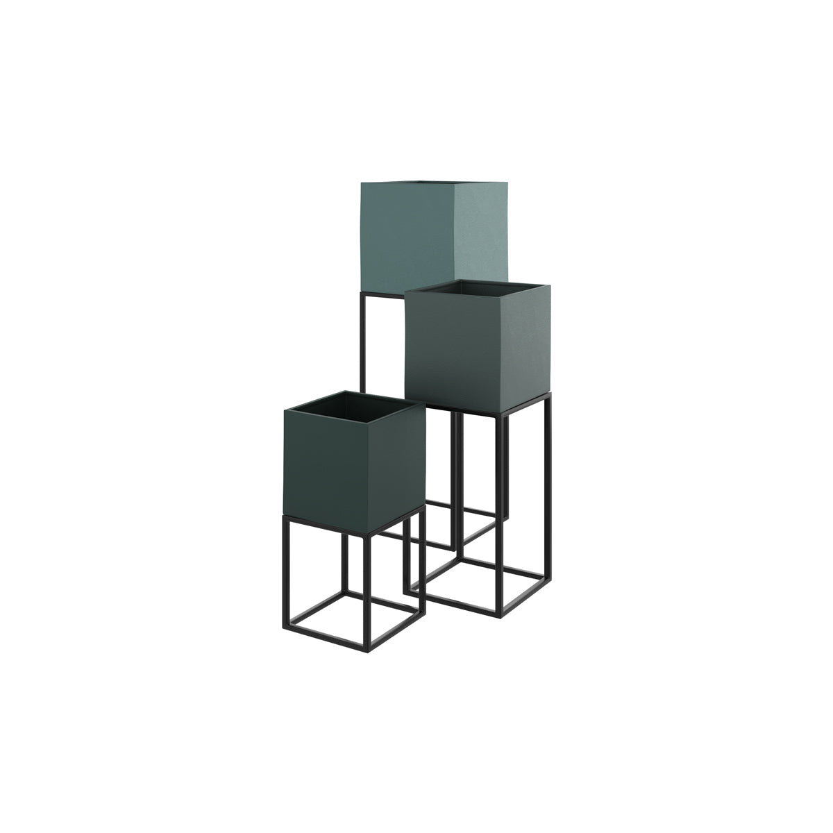 cache pot vert eagle en metal lot de 3