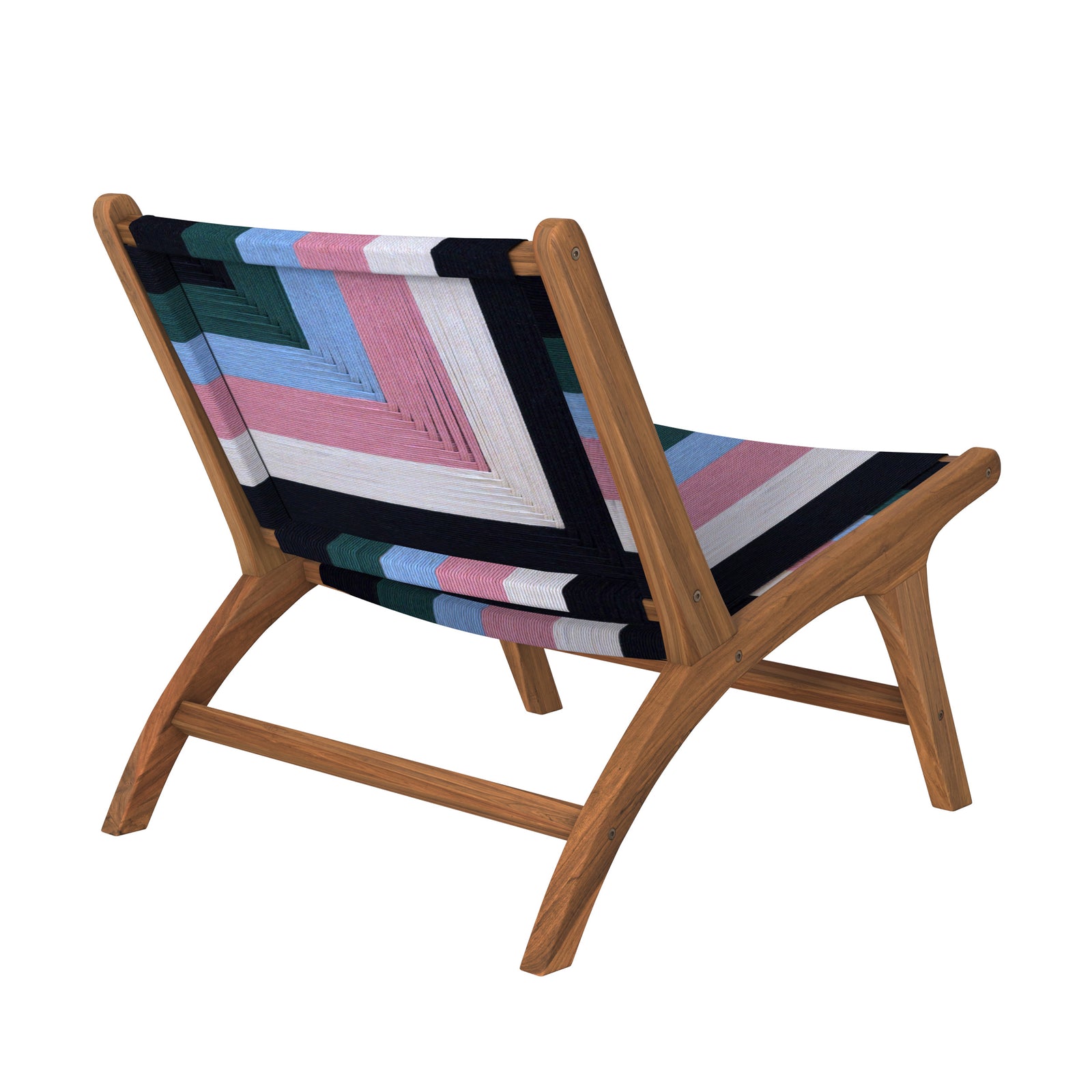 callie fauteuil multicolore laine tress_e et bois de teck