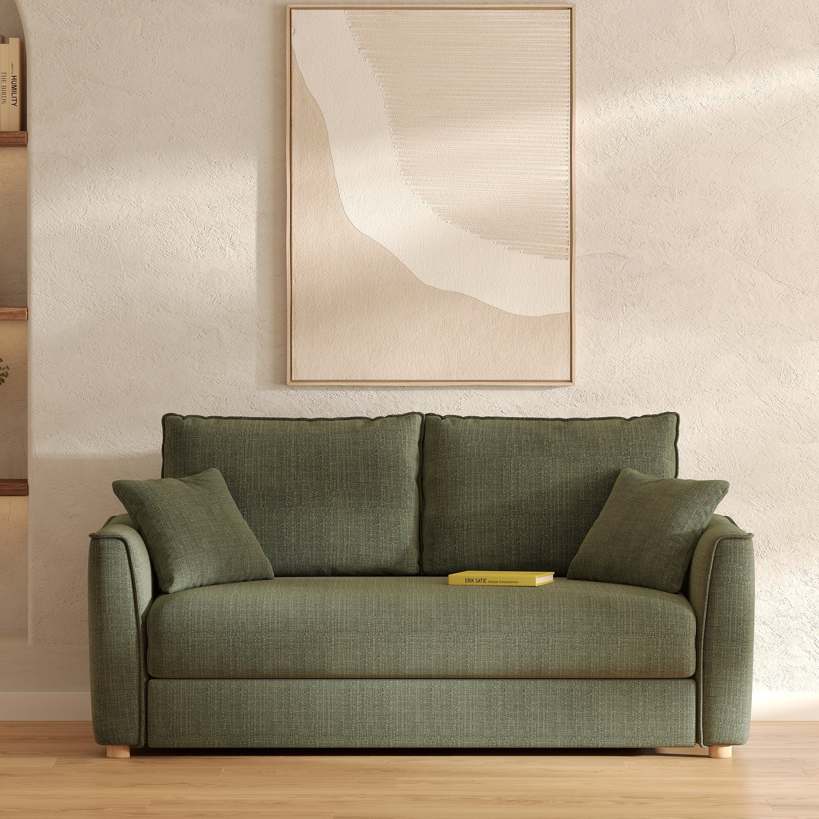 canape 2 place vert olympe tissu texture