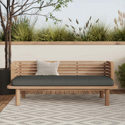 Canapé de jardin Kilda en teck massif et coussin gris 2 places