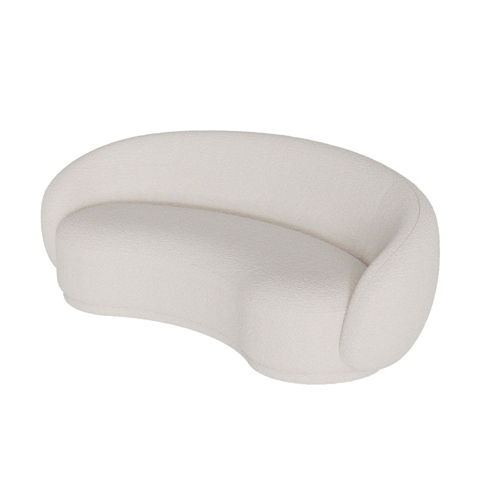 canape 3 places tissu boucle blanc nova