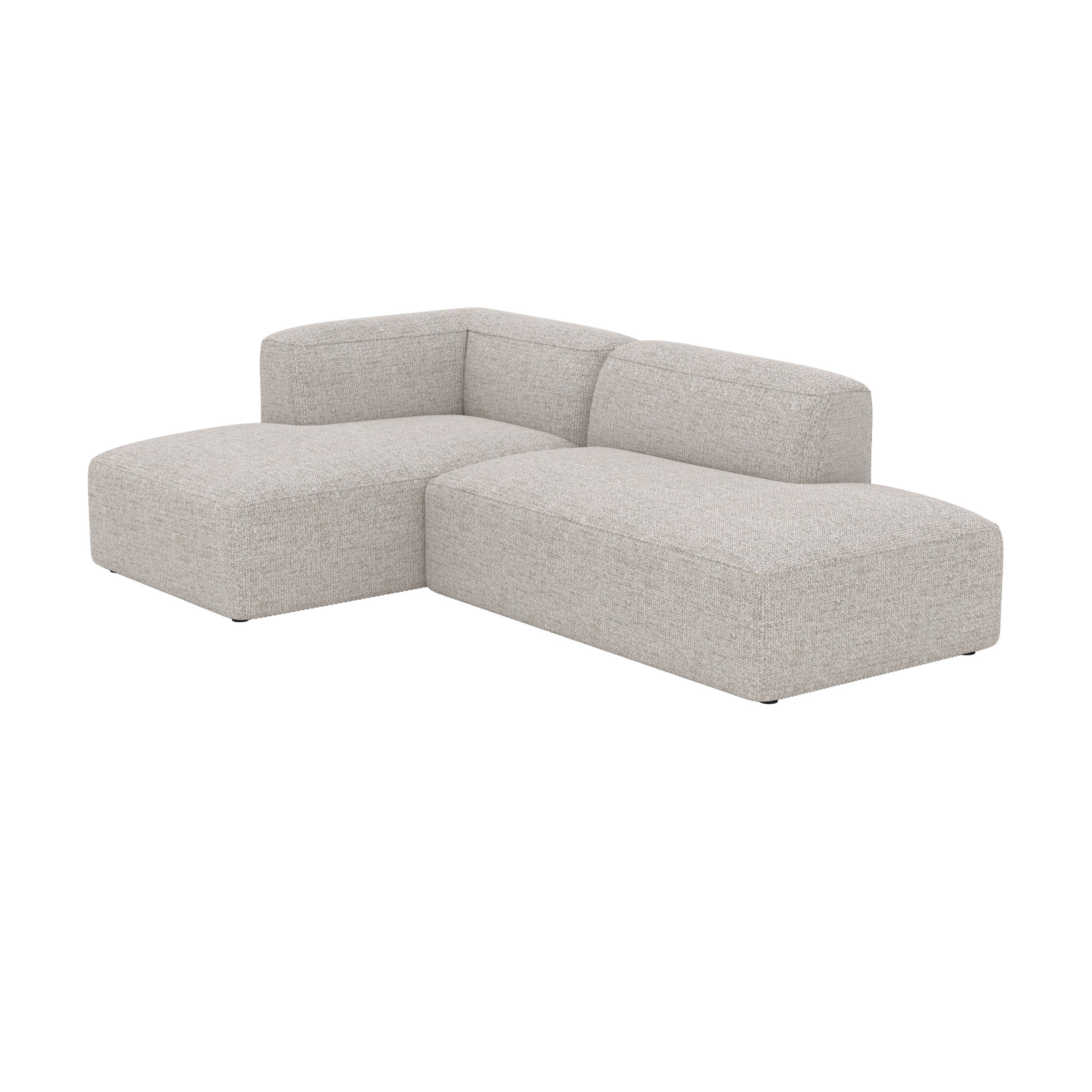 Canapé d'angle gauche modulable Hestia en tissu beige 4 places