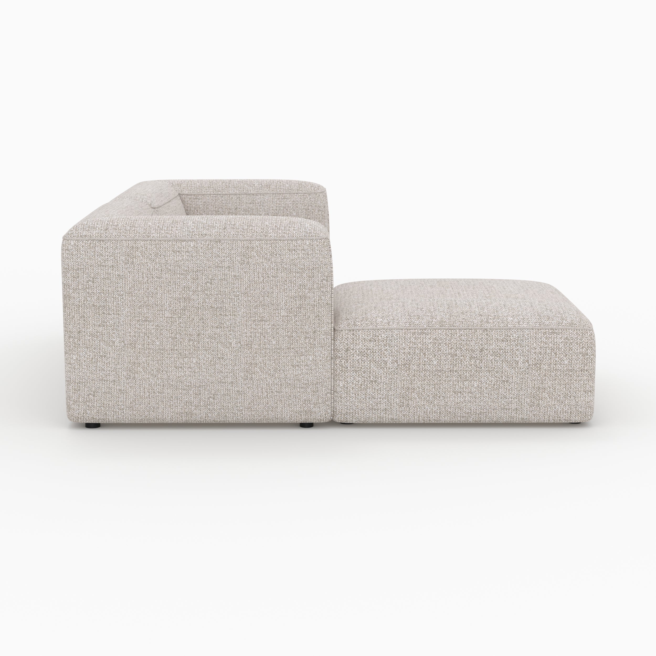 Canapé modulable Hestia en tissu beige 2 places avec pouf