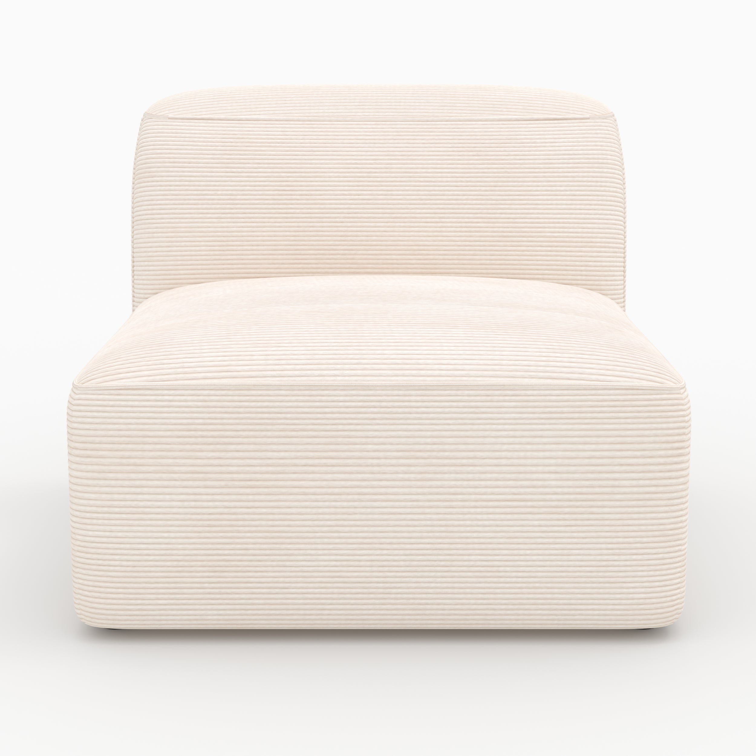 Canapé modulable Mina en velours blanc 3 places avec pouf