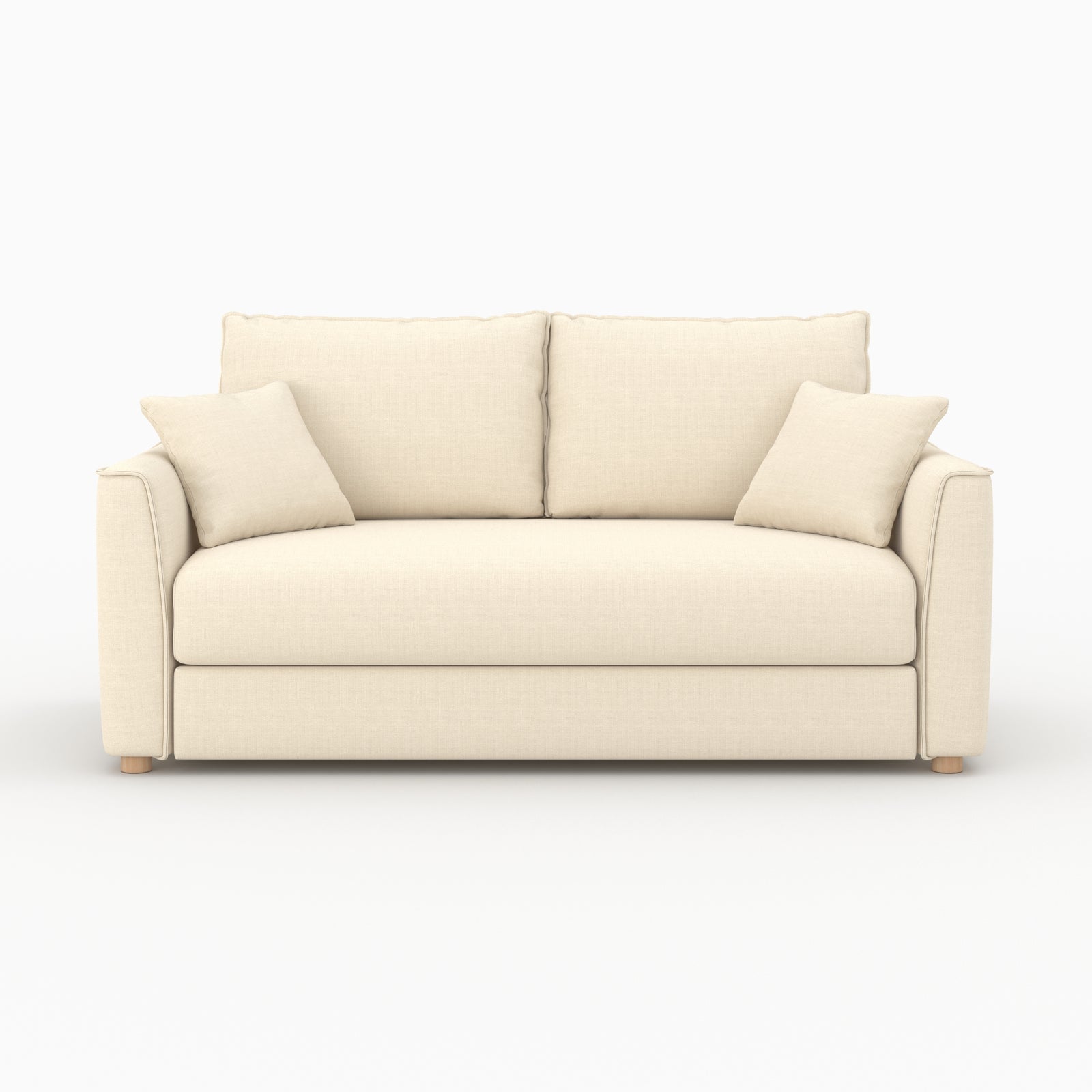 canape convertible 2 places en tissu texture beige olympe