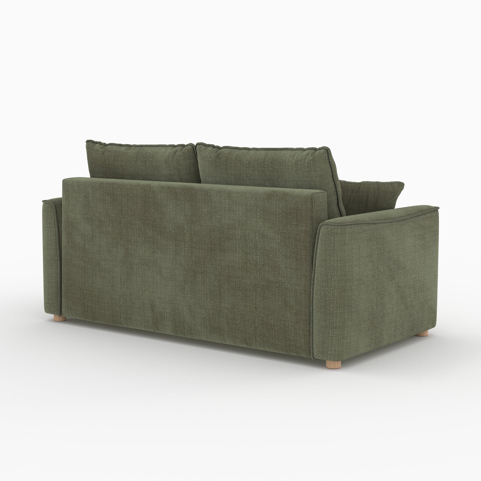 canape convertible 2 places en tissu texture vert kaki olympe