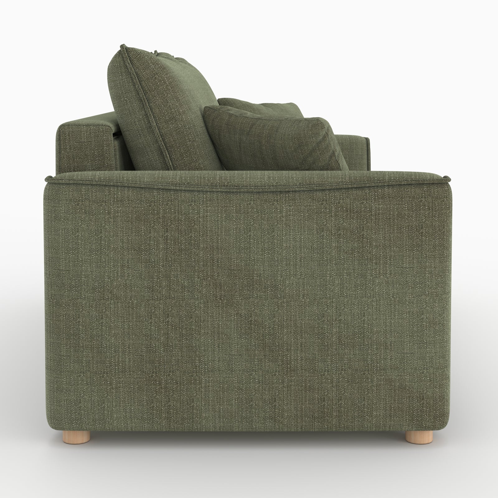 canape convertible 2 places olympe tissu texture vert kaki