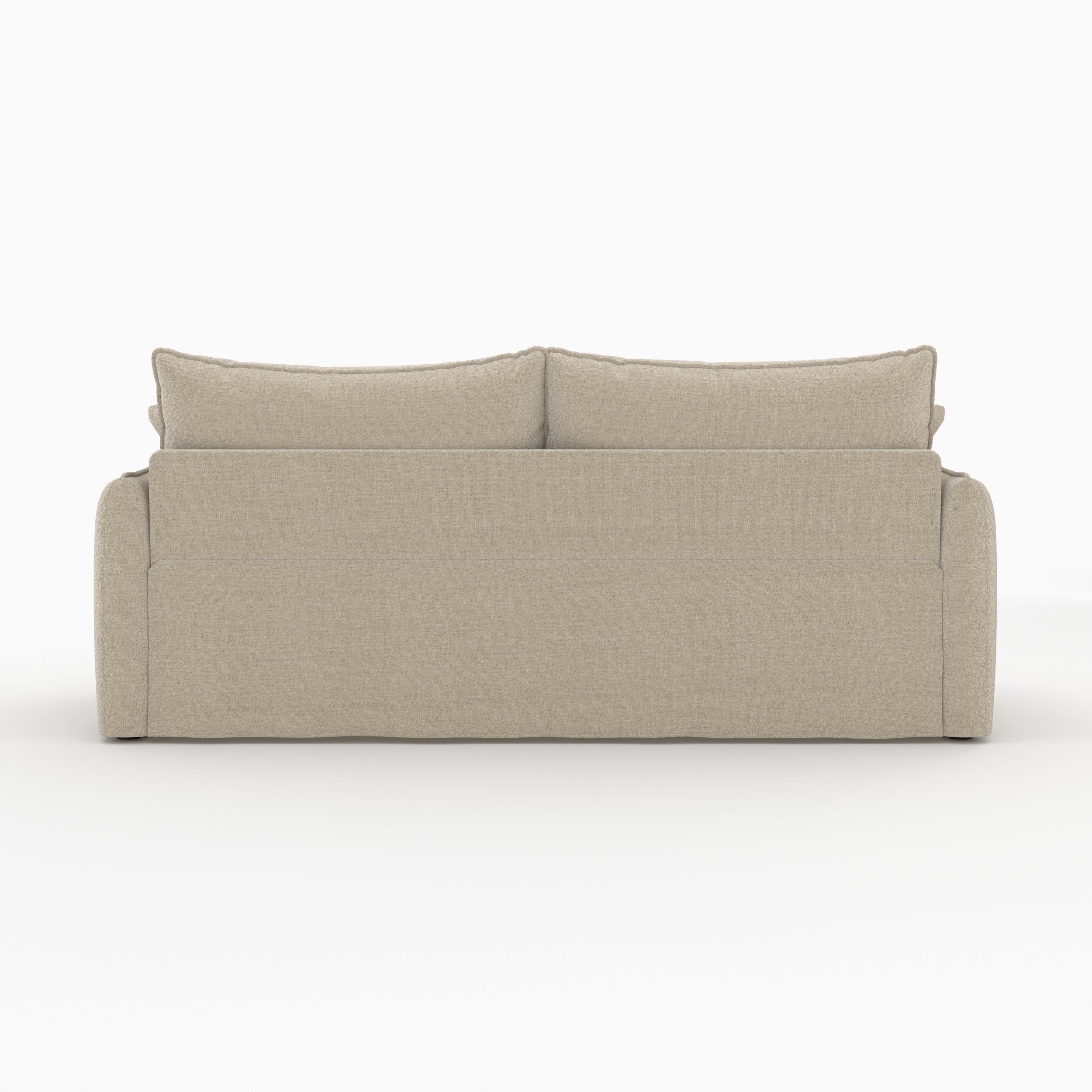 canape convertible 3 personnes celeste en tissu effet lin beige