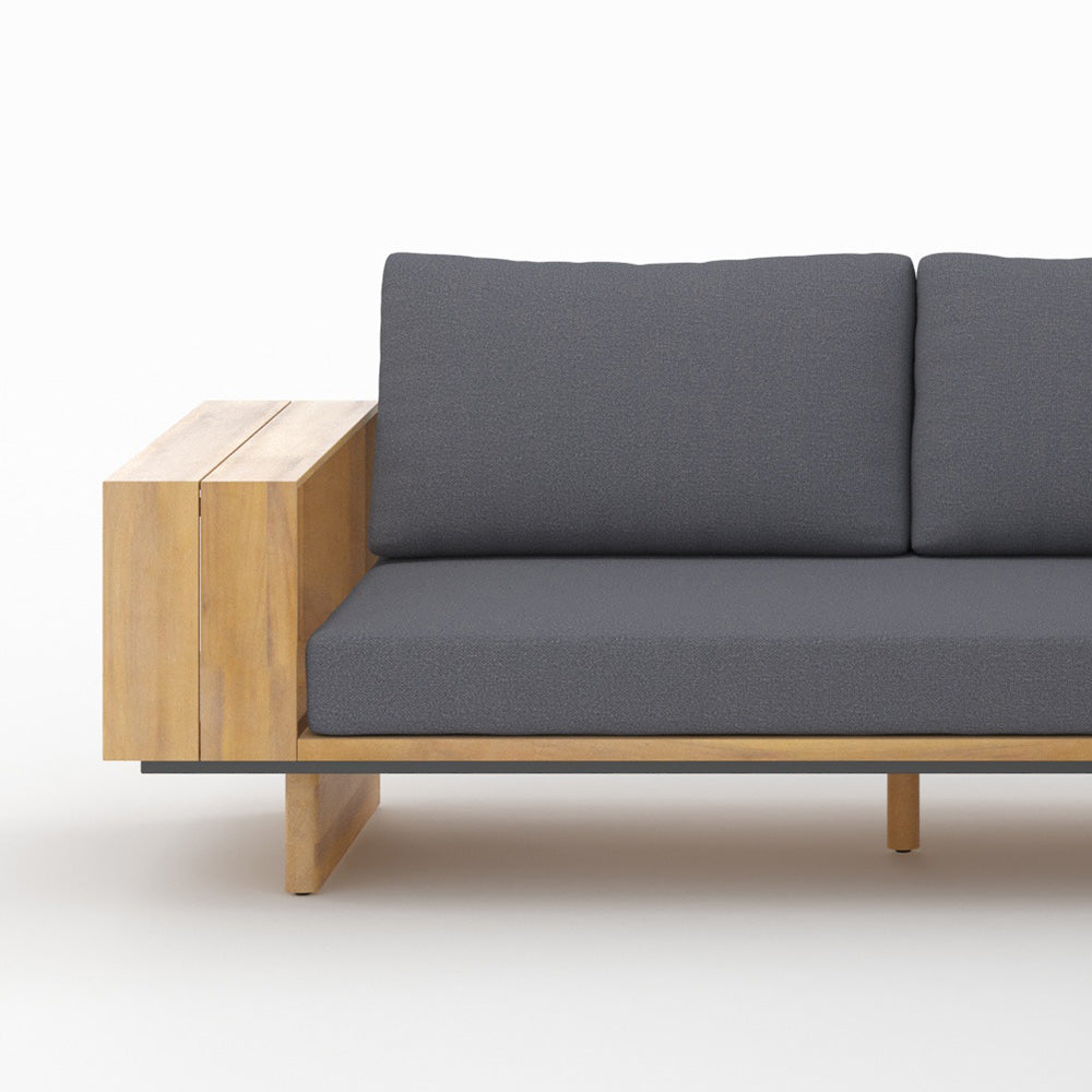 canape d angle jardin seya bois tissu gris 4 places