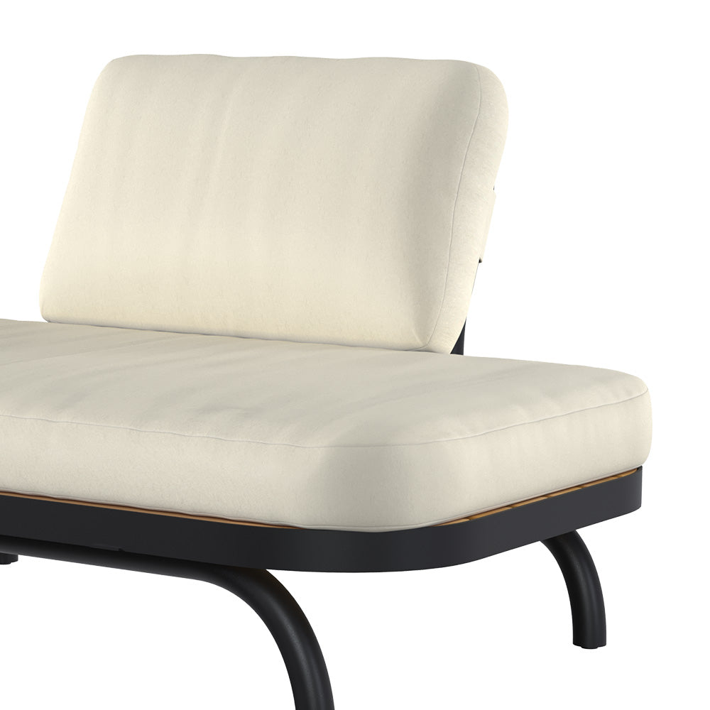 canape de jardin 2 places blanc casse samba pieds metal noir