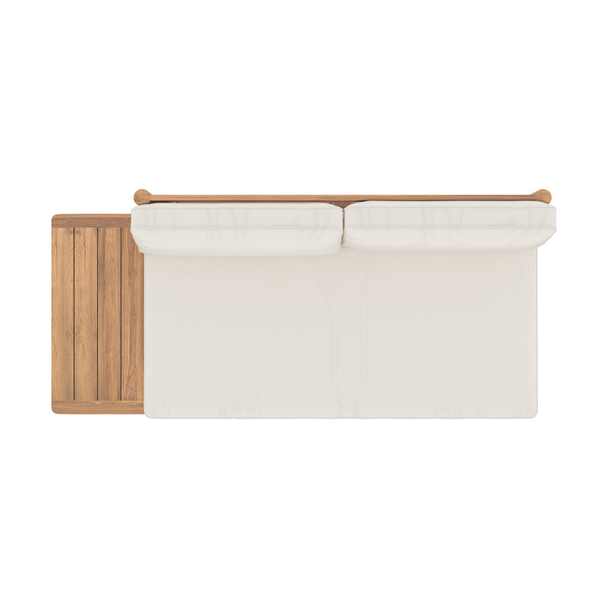 canape de jardin 2 places en bois de teck massif et tissu nadil