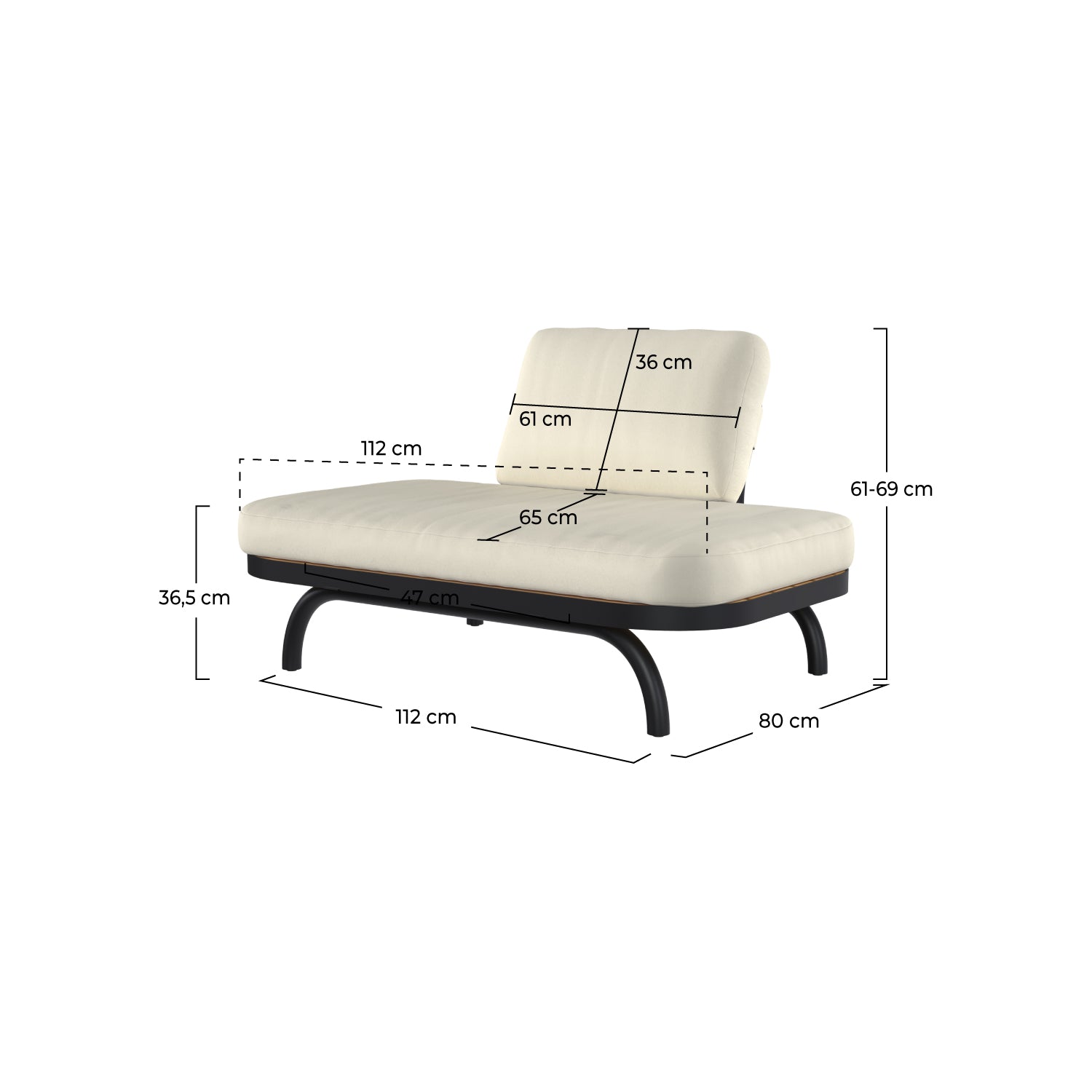 canape de jardin 2 places samba blanc casse