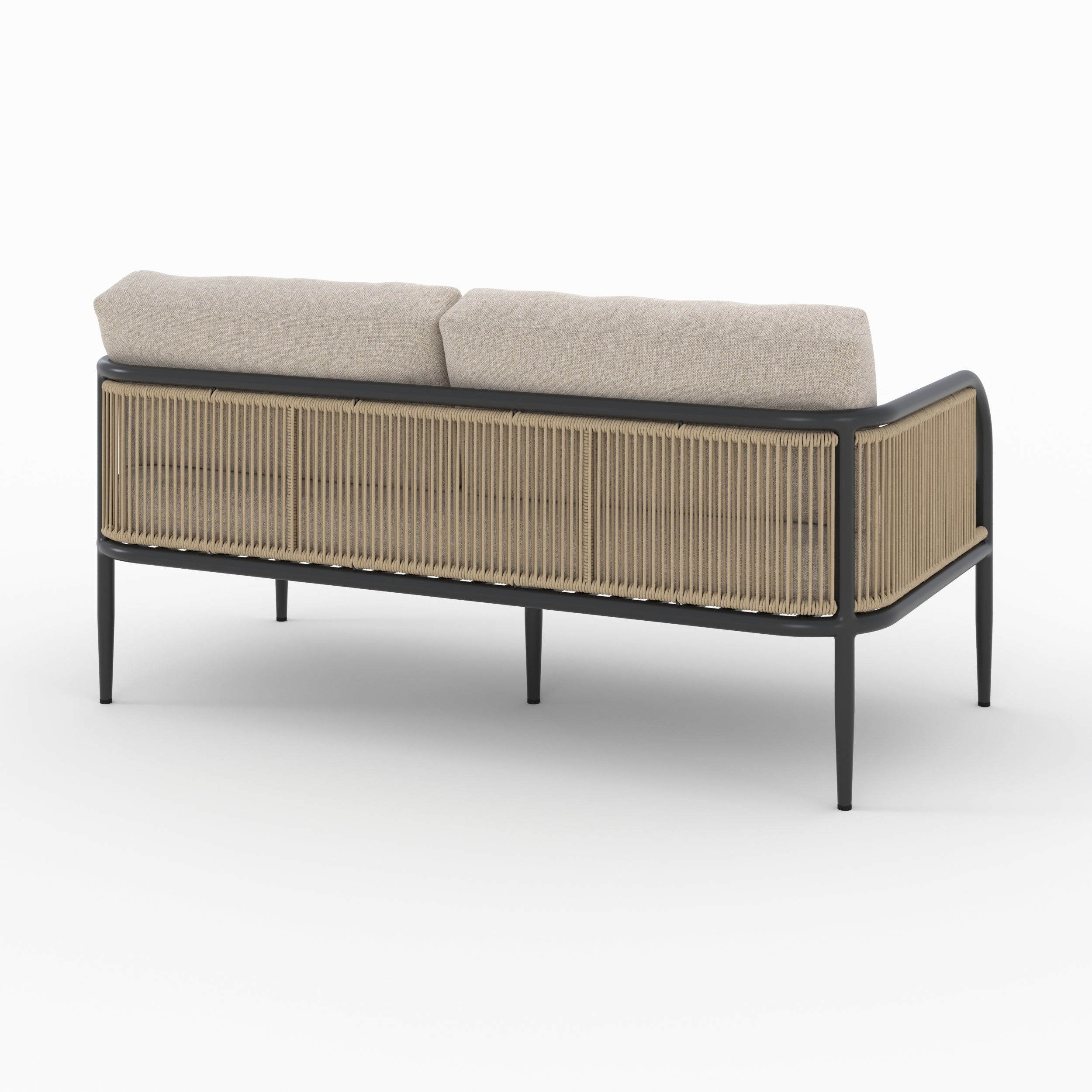 canape de jardin en acier tissu beige wilo