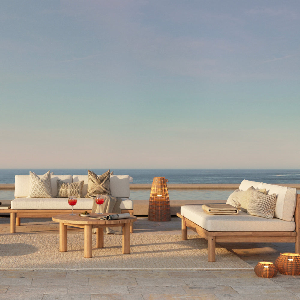 canape de jardin en bois de teck 2 places