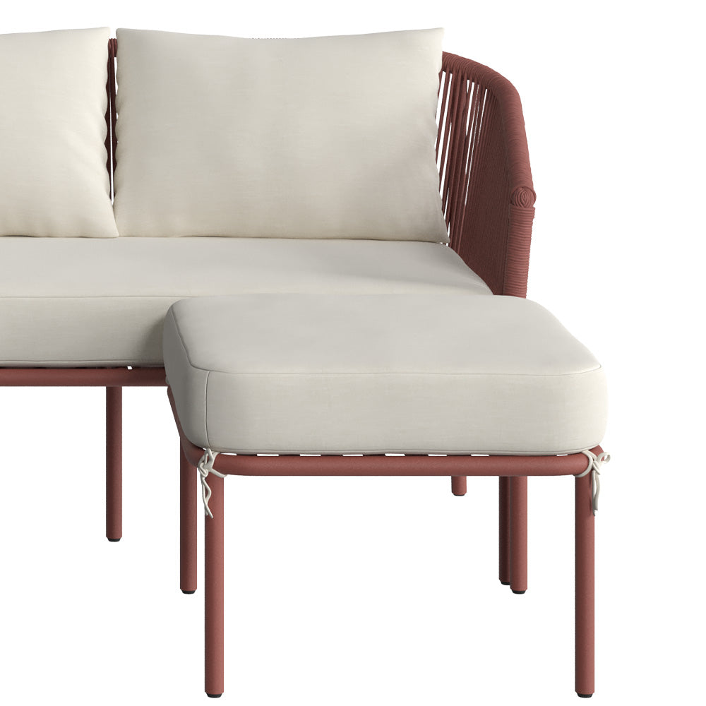 canape de jardin pia 3 places terracotta blanc casse pia