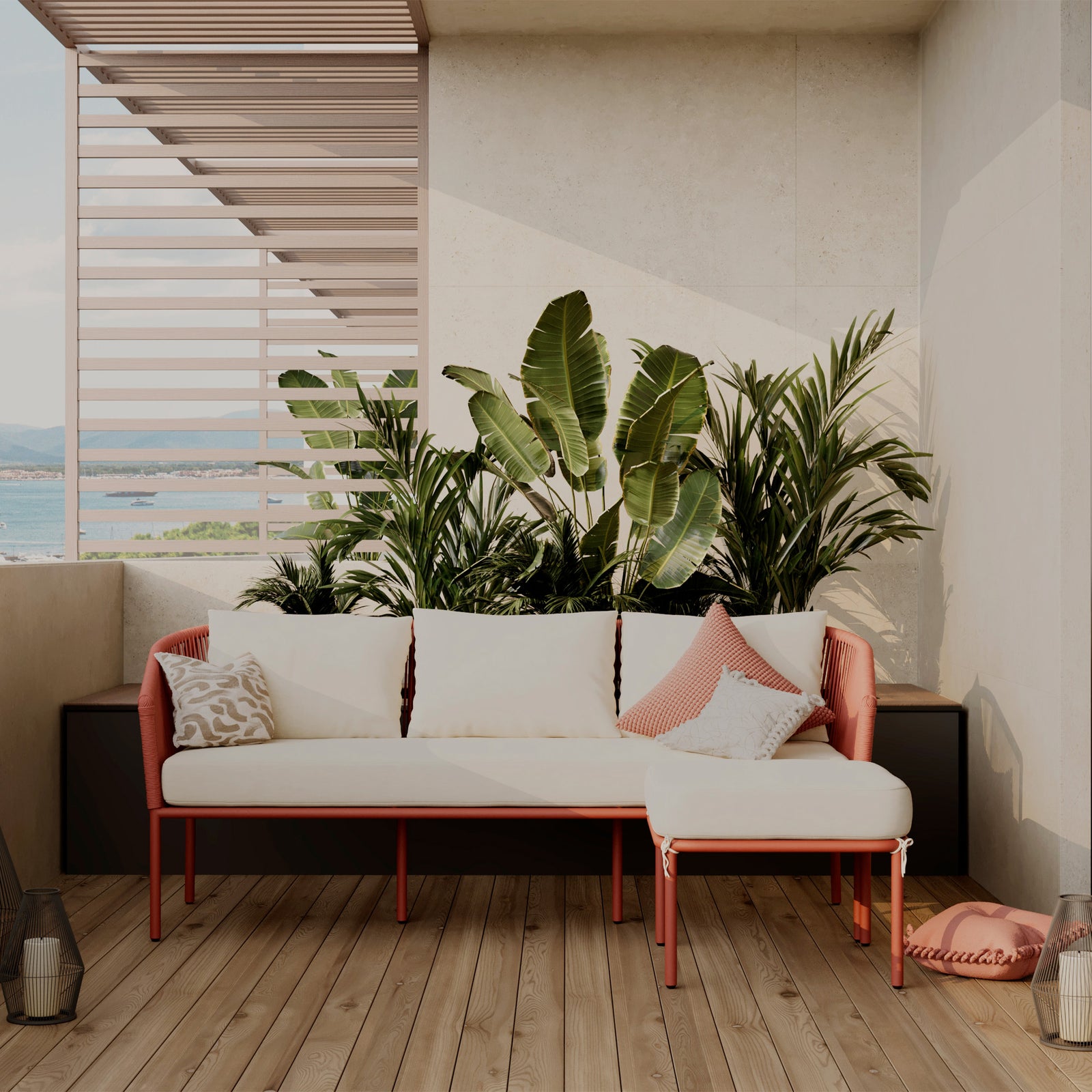 canape de jardin pia terracota blanc casse 3 places