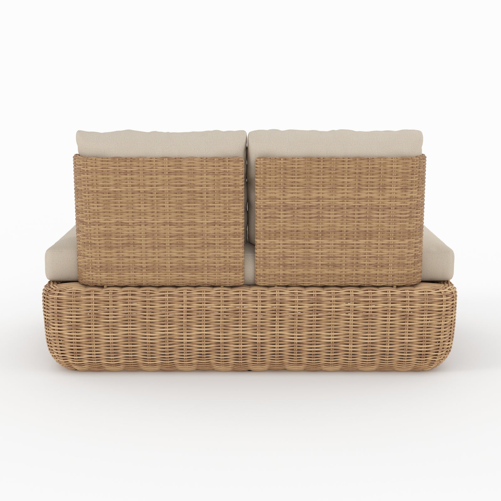 canape de jardin sky en rotin synthetique et tissu beige 2 places rdv deco