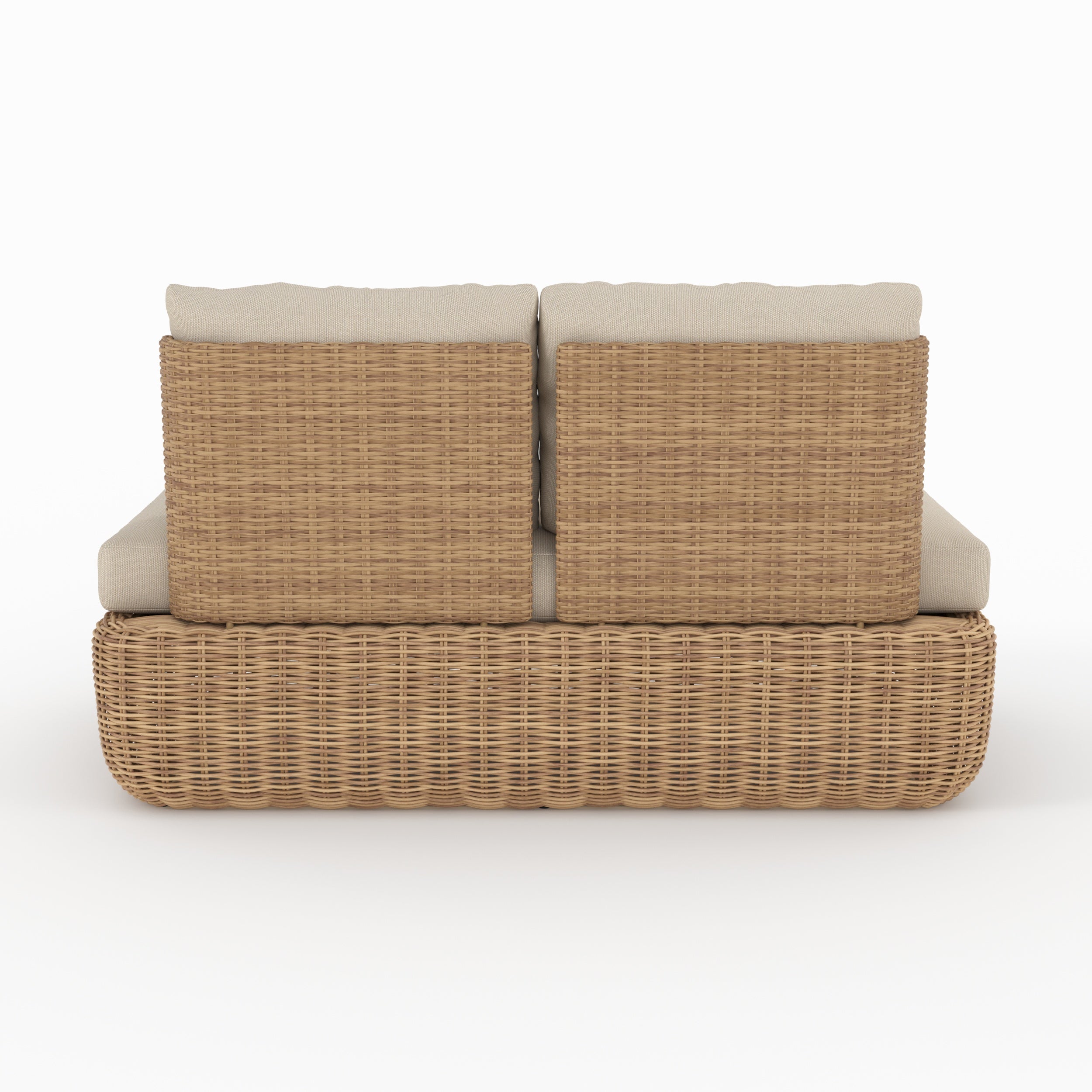 canape de jardin sky en rotin synthetique et tissu beige 2 places rdv deco