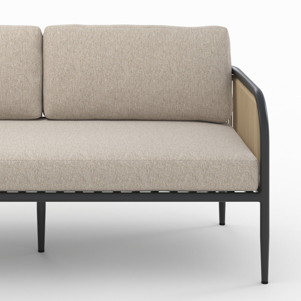 canape de jardin wilo en acier et tissu beige exterieur