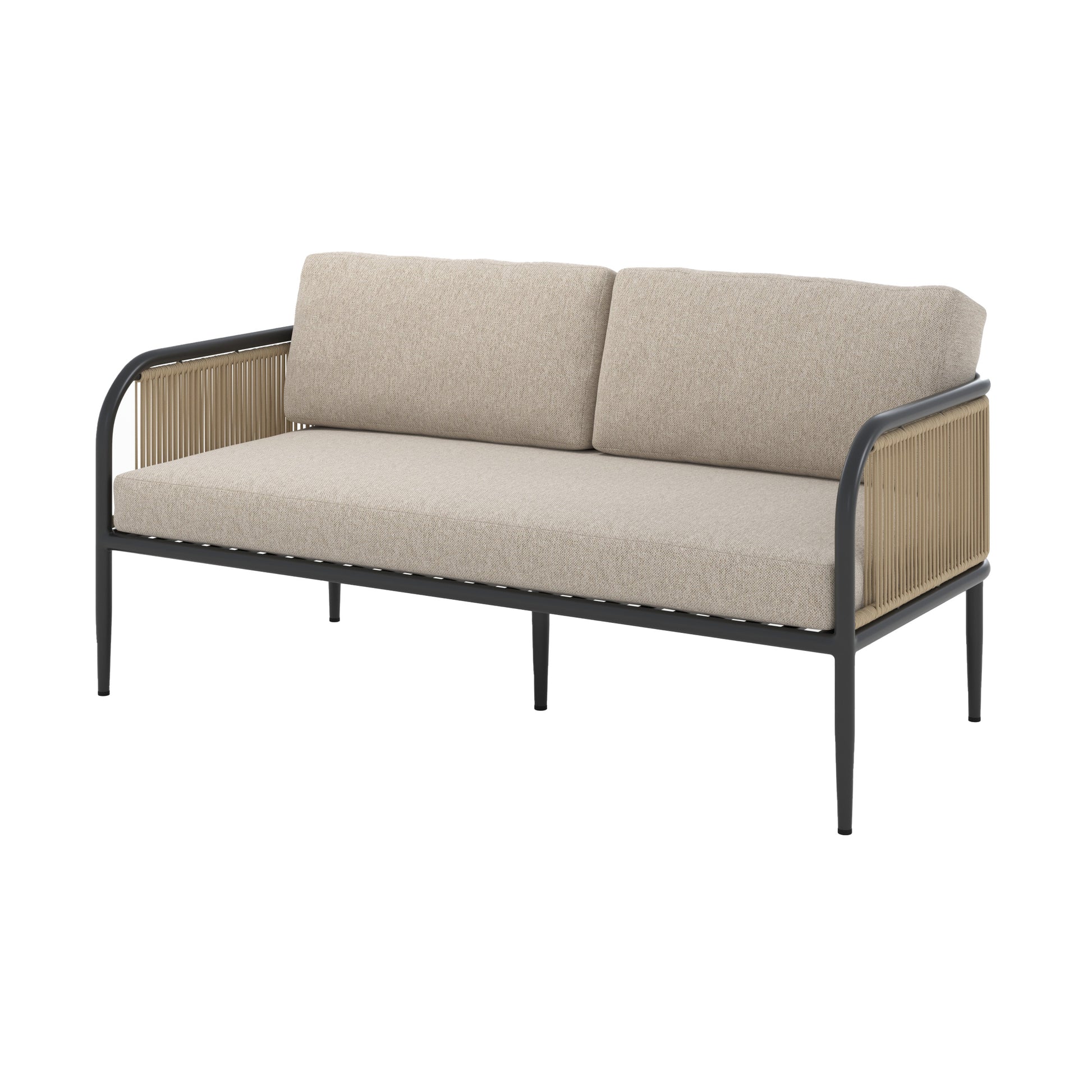 canape de jardin wilo en acier et tissu beige fond beige