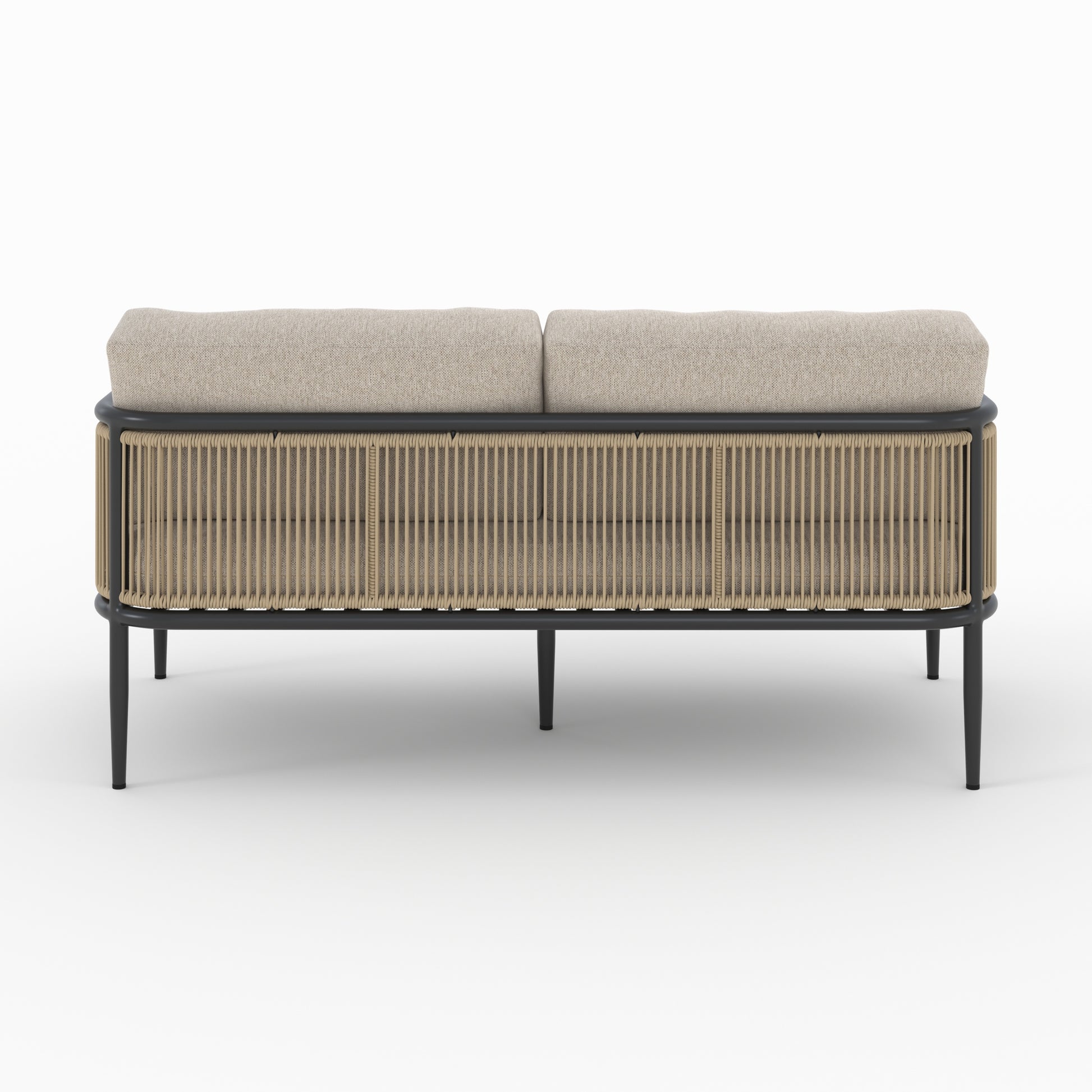 canape de jardin wilo en acier et tissu beige rdv deco