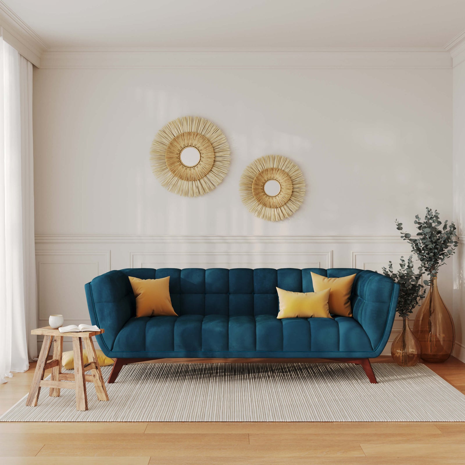 canape en velours bleu 3 places mona rendez vous deco_1