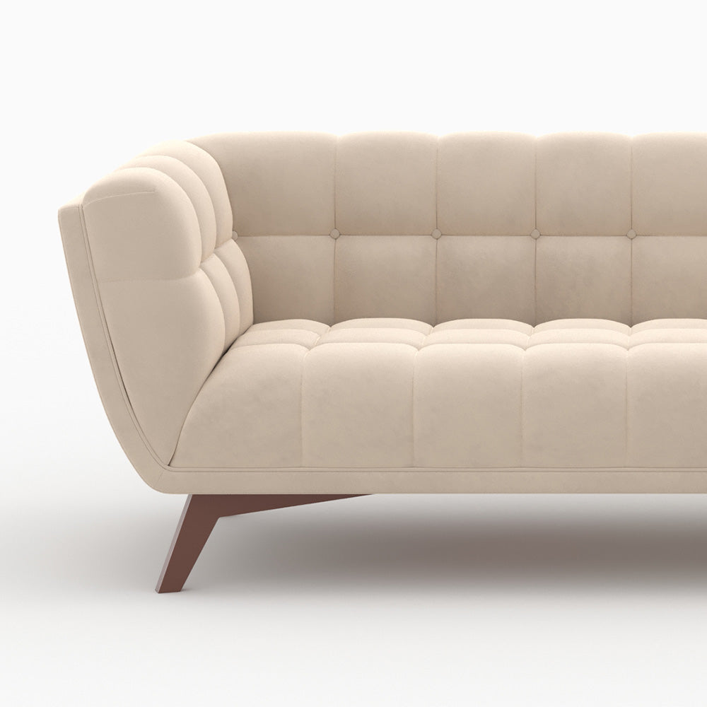 Ensemble canapé et fauteuil Mona en velours beige 4 places