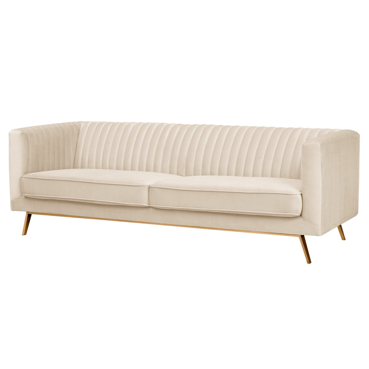 canape gatsby 3 places en velours pieds dore