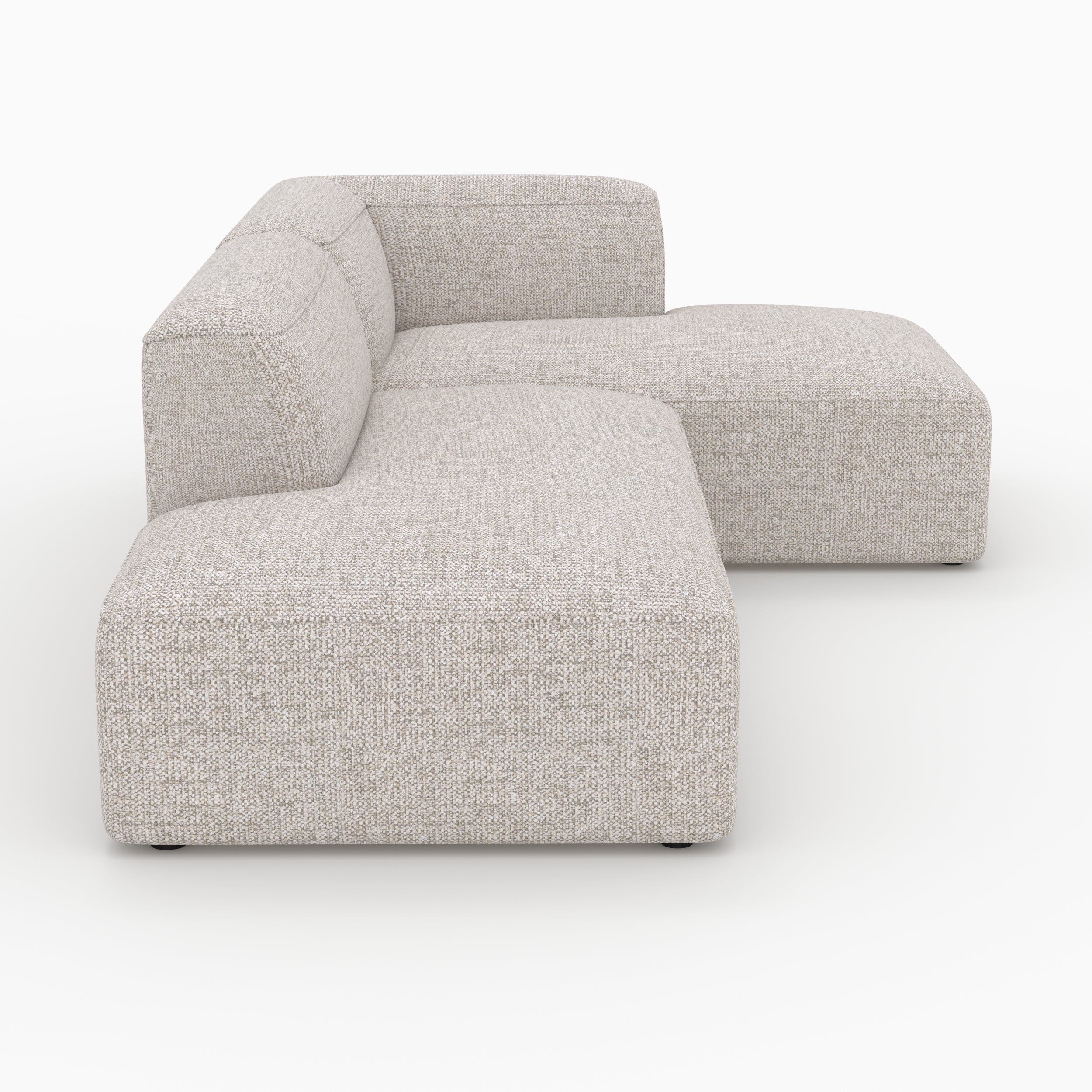 Canapé d'angle droit modulable Hestia en tissu beige 4 places