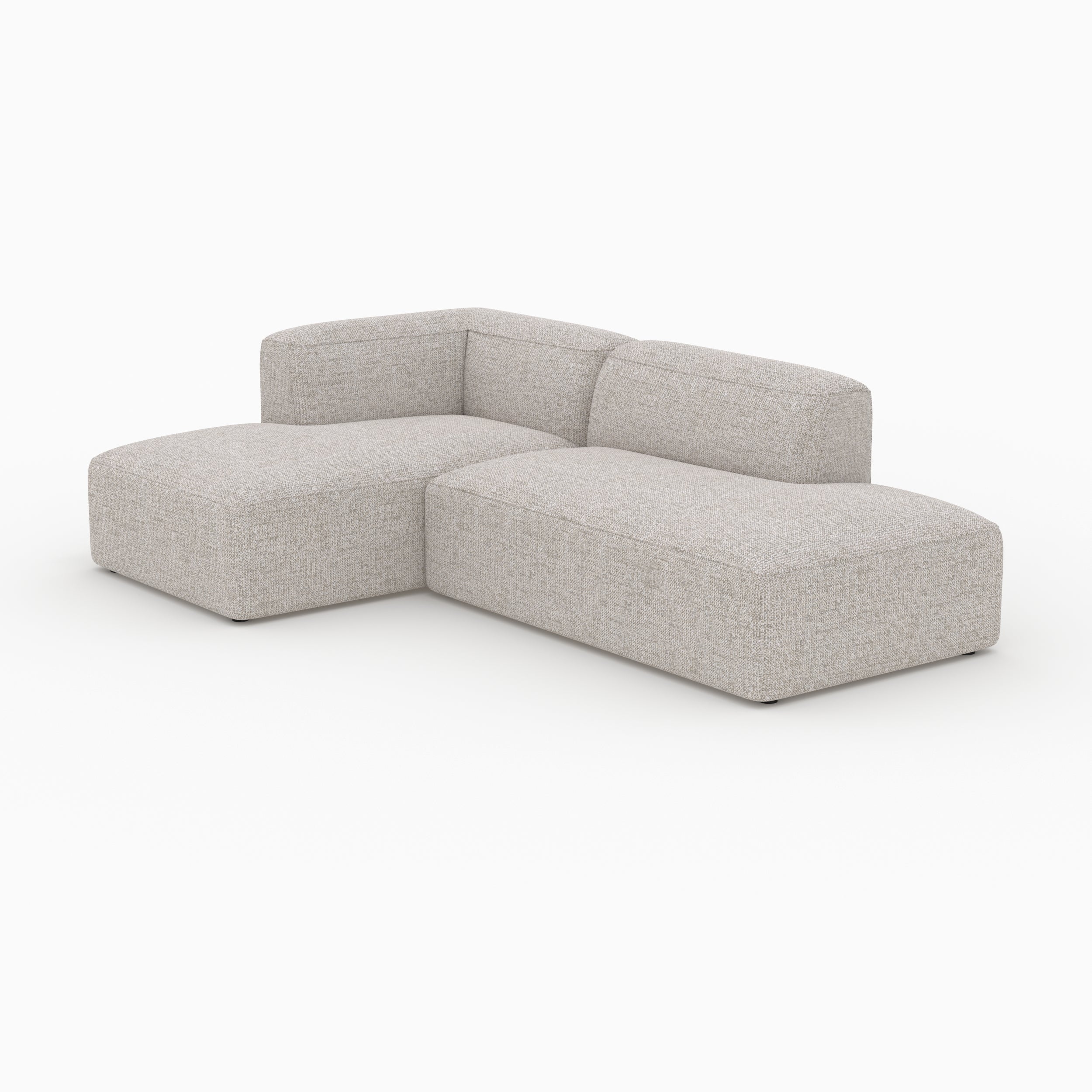 Canapé d'angle gauche modulable Hestia en tissu beige 4 places