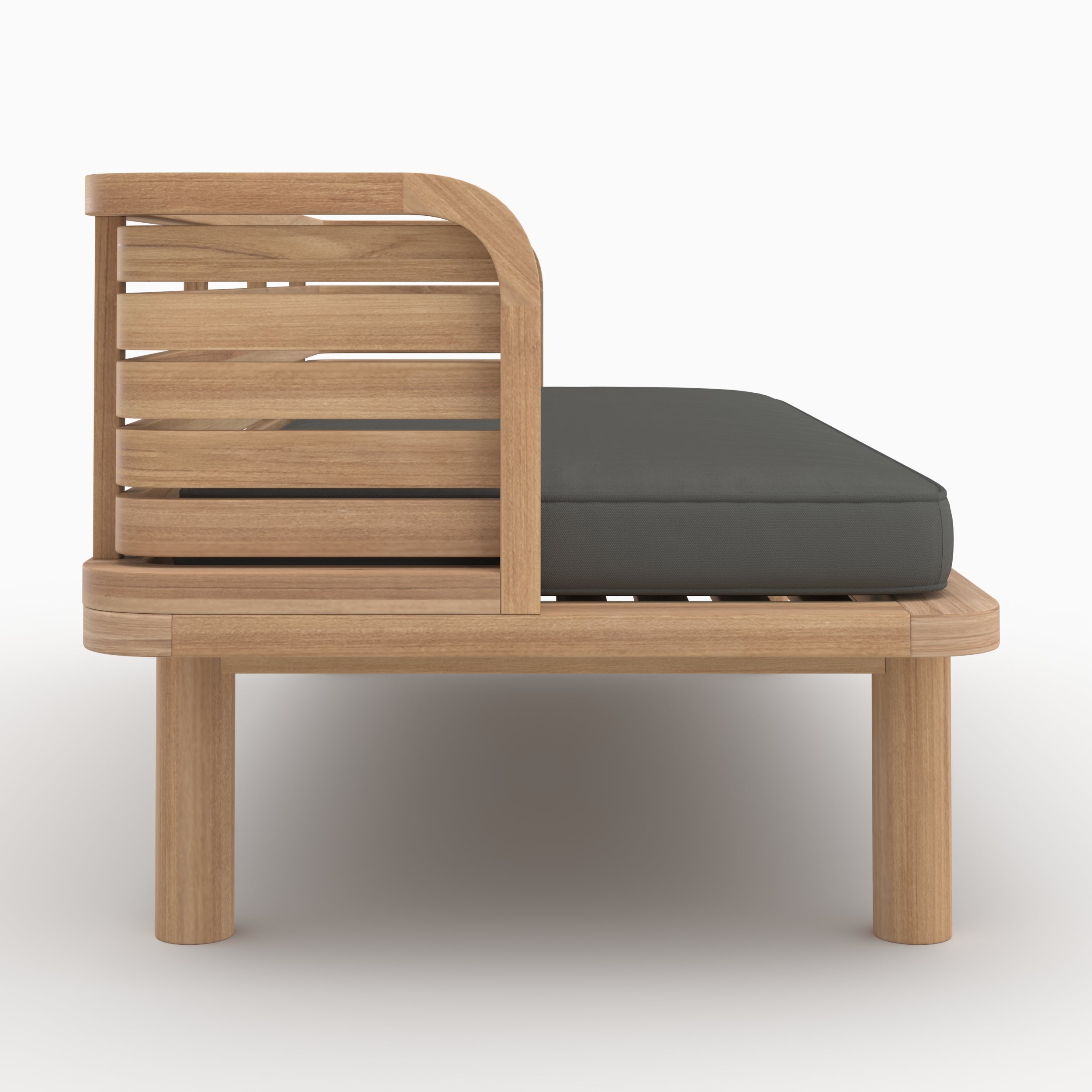 Canapé de jardin Kilda en teck massif et coussin gris 2 places