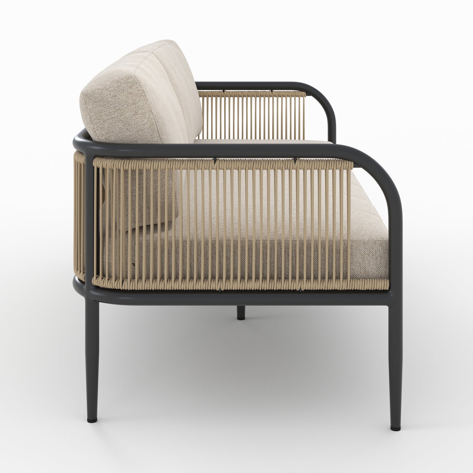 canape jardin wilo en acier et tissu beige