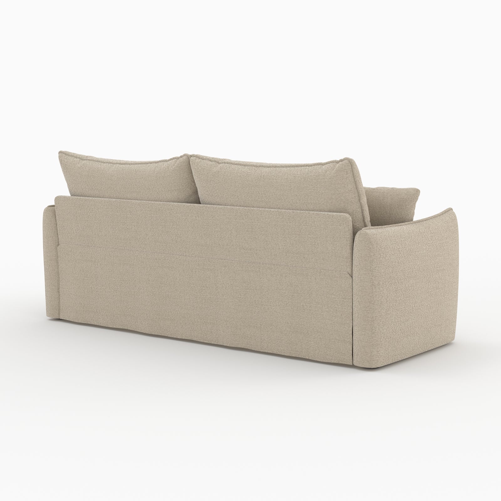 canape lit 3 places celeste en tissu effet lin beige chine