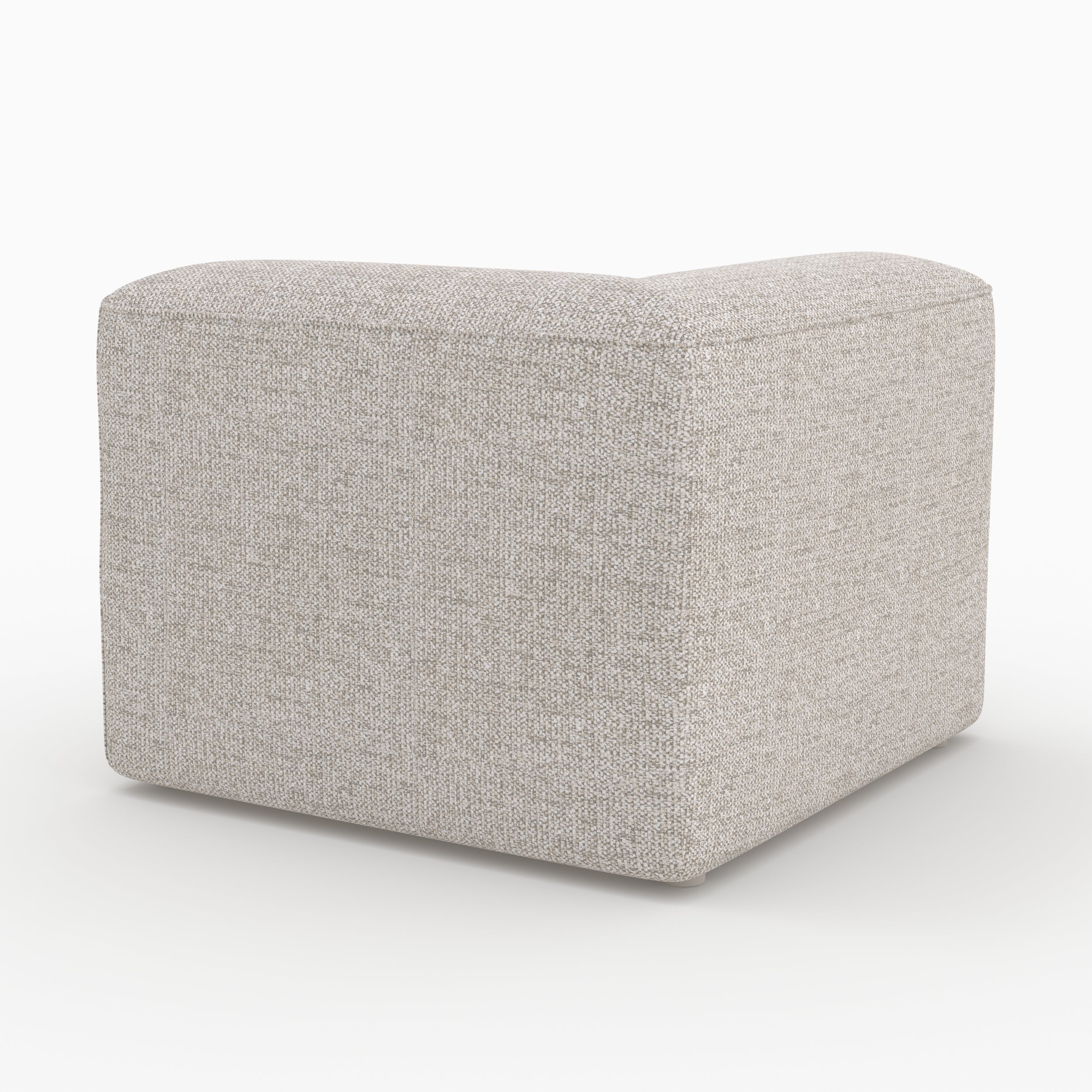 Canapé modulable Hestia en tissu beige 2 places avec pouf