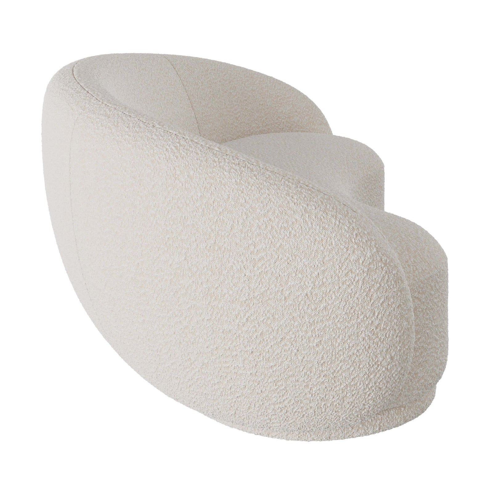 canape nova en tissu boucle blanc 3 places