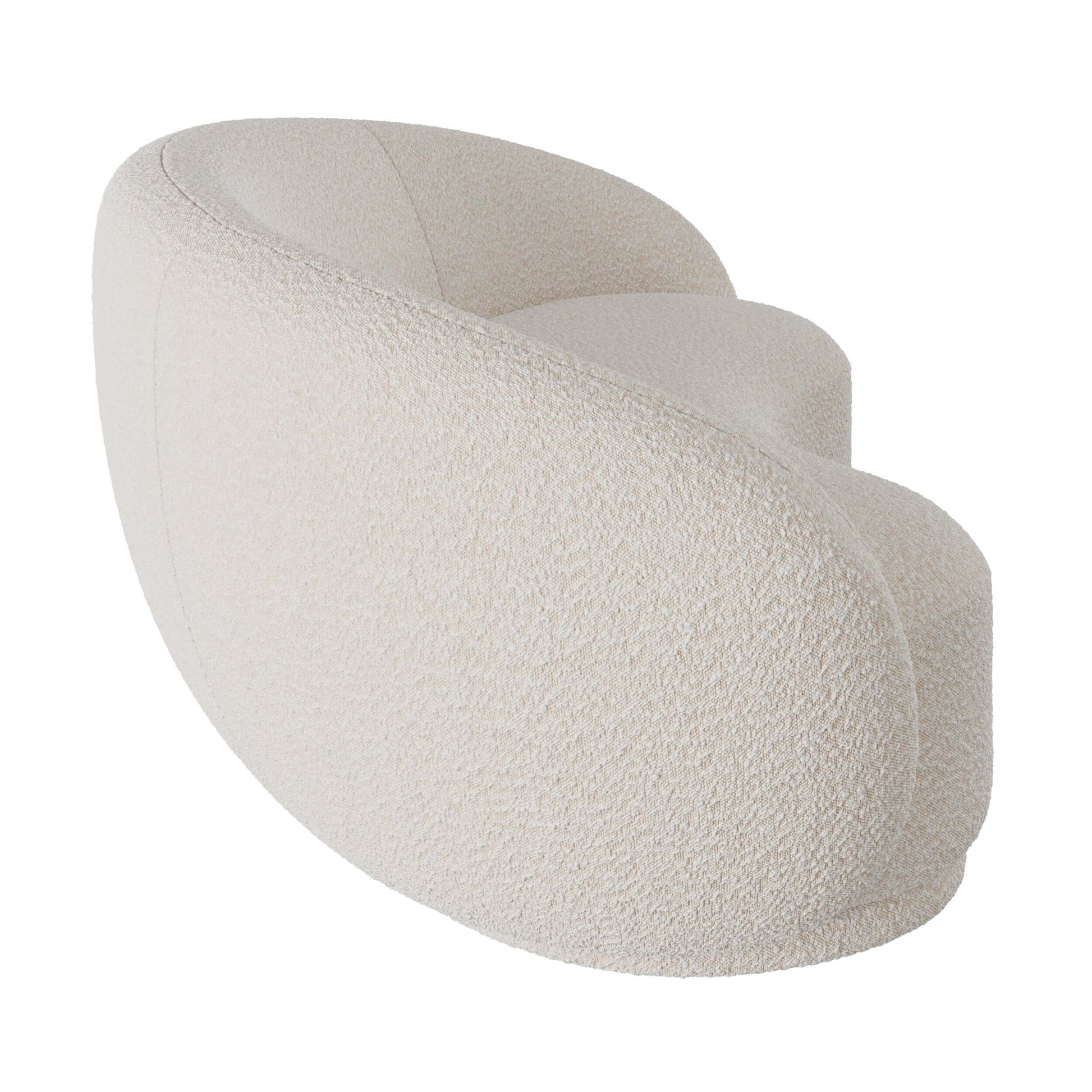 canape nova en tissu boucle blanc 3 places