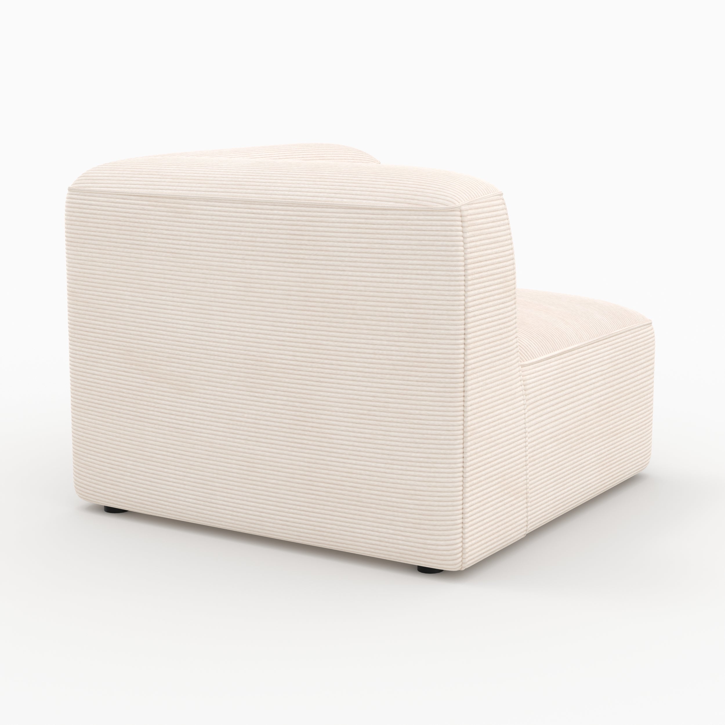 Canapé modulable Mina en velours blanc 3 places avec pouf