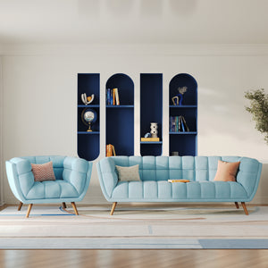 carmen fauteuil capitonne bleu clair rdv deco