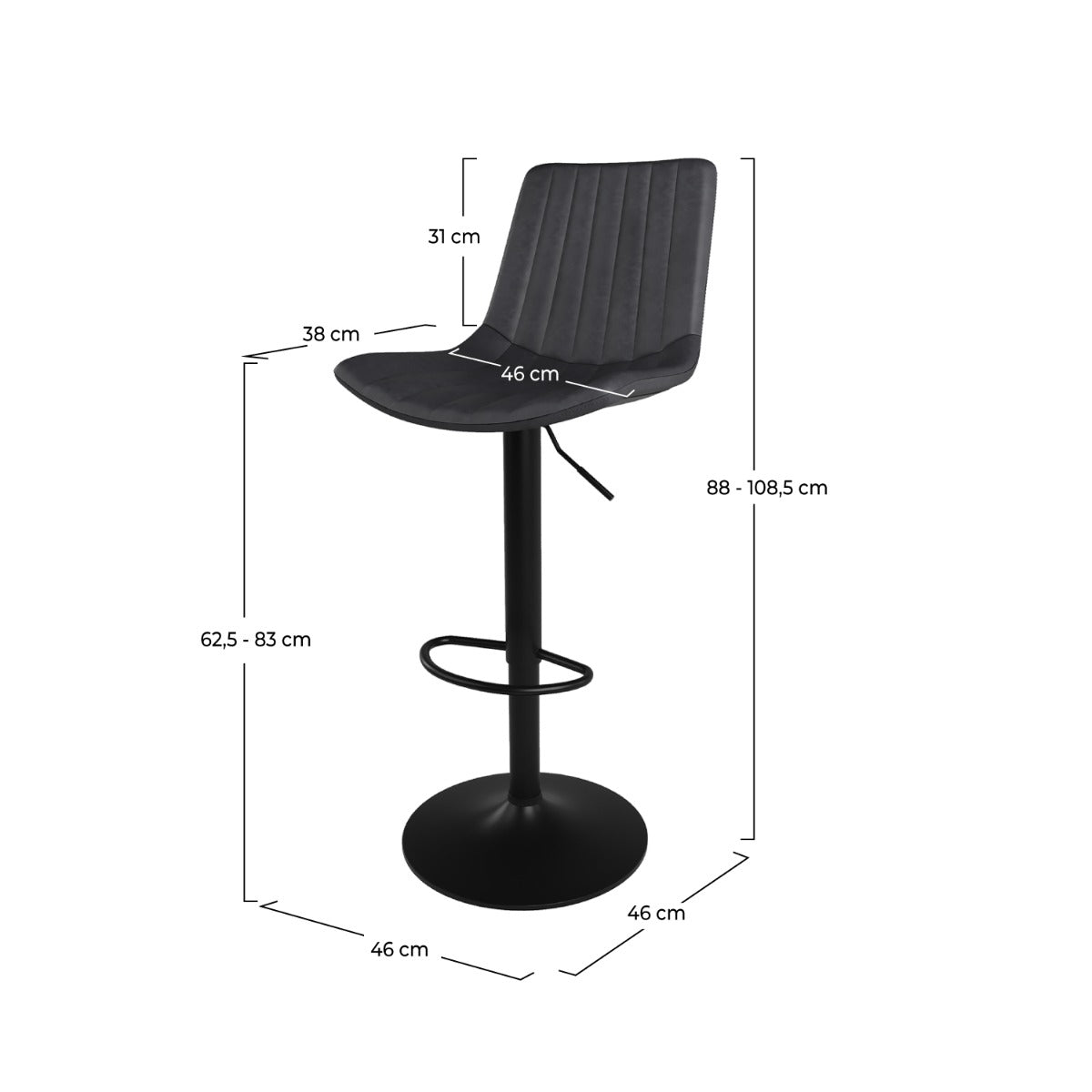 chais de bar gris fonce killi 62_5 83 cm lot de 2