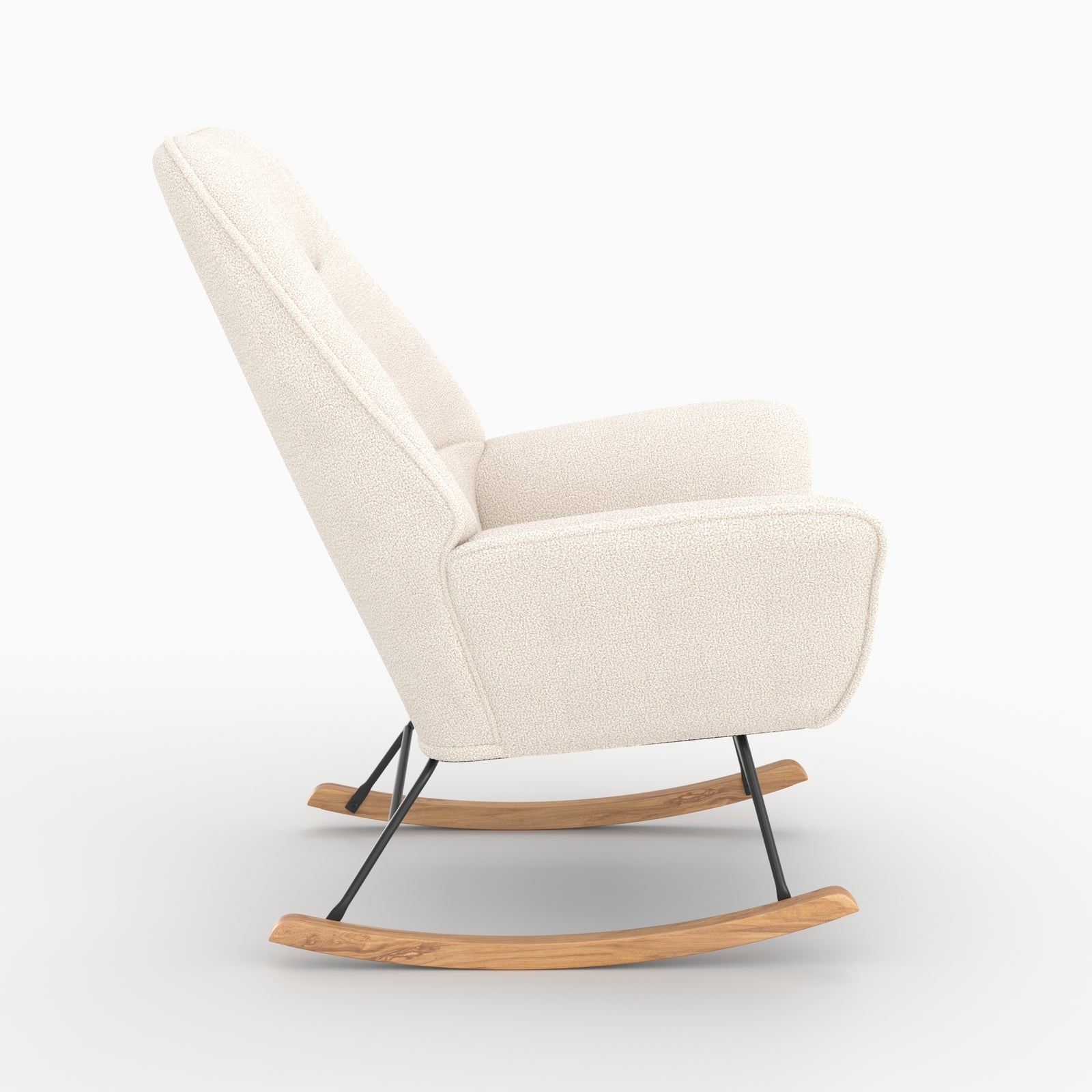 chaise a basculer shaun tissu boucle blanc