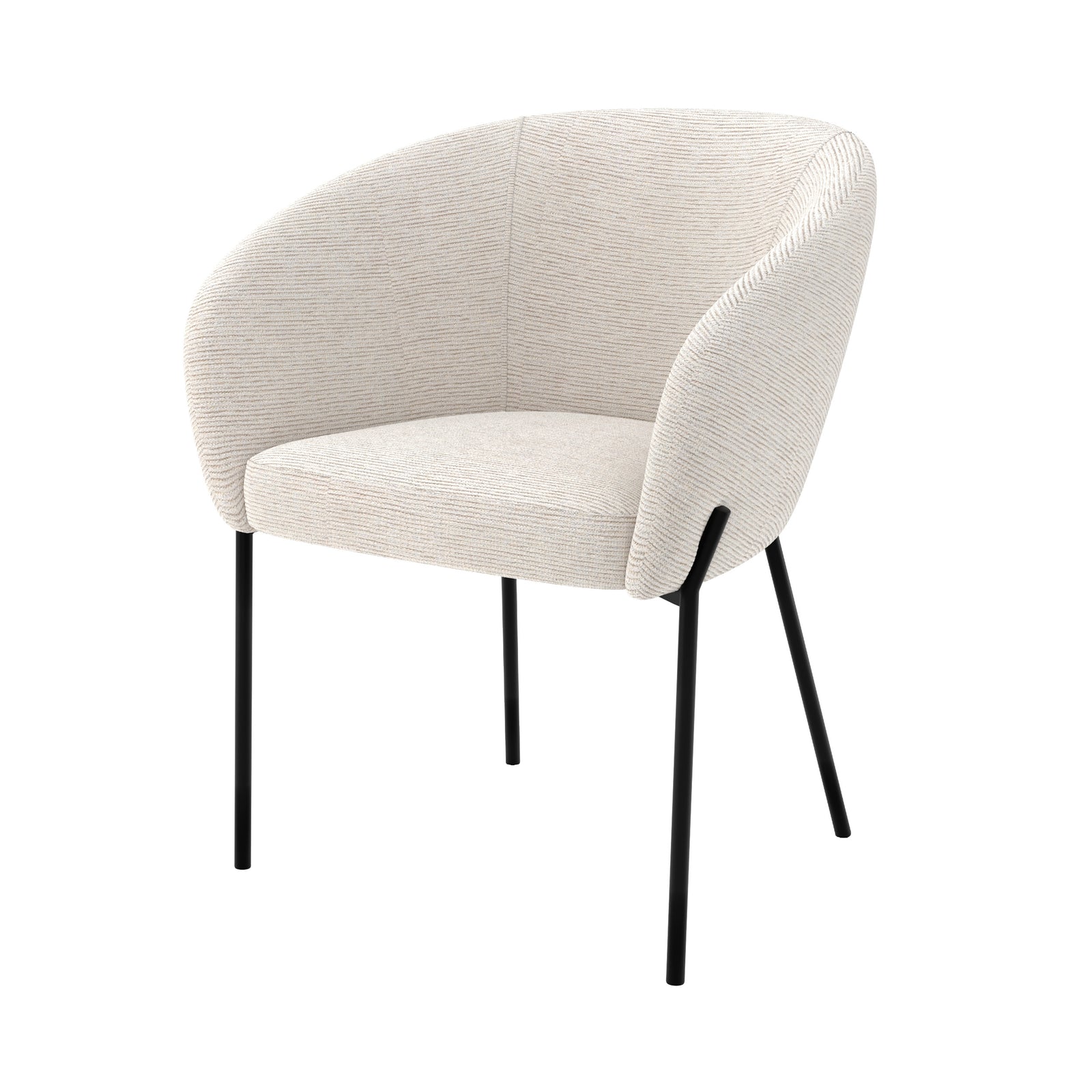 chaise andy en tissu blanc chine fond blanc