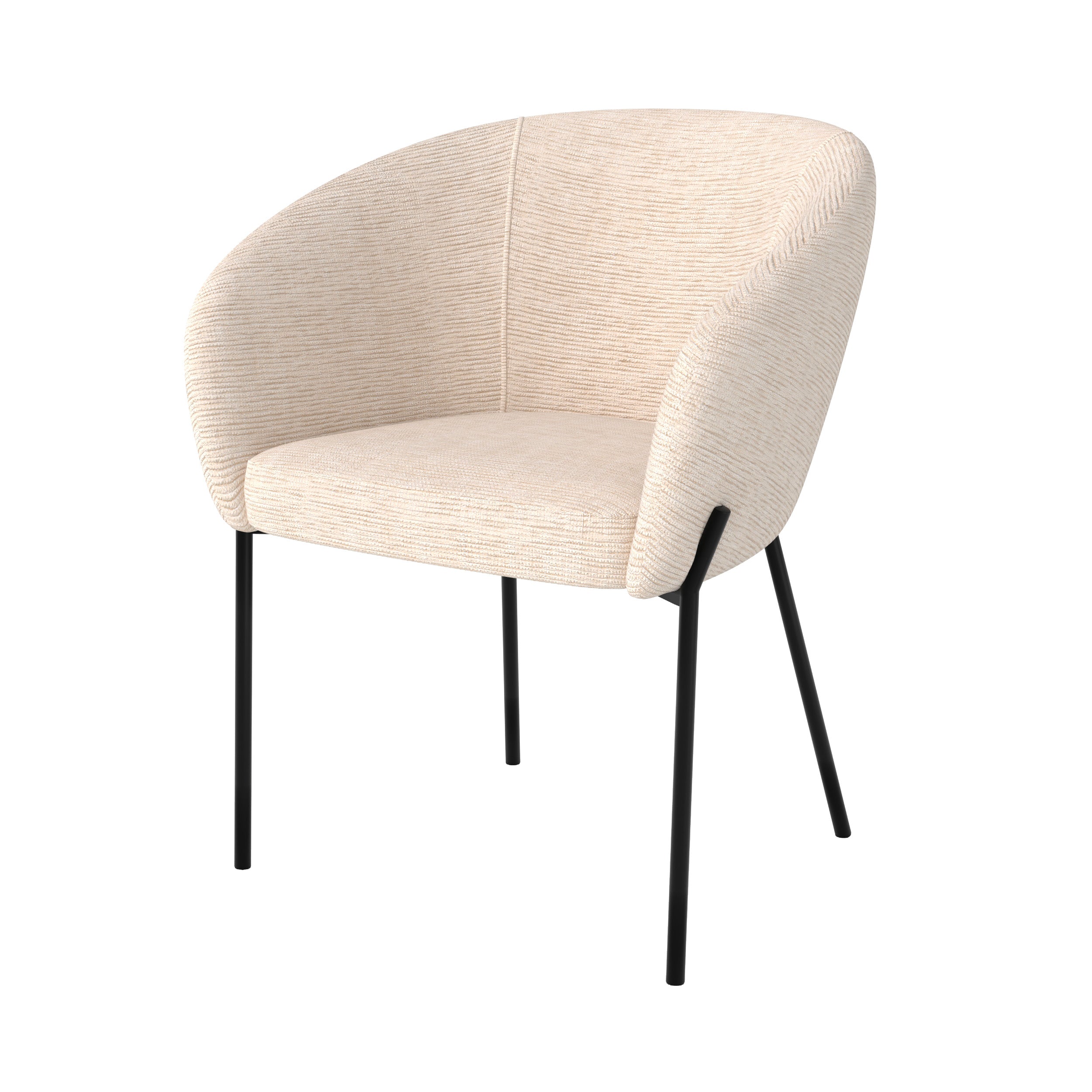 Chaise Andy en tissu blanc chiné